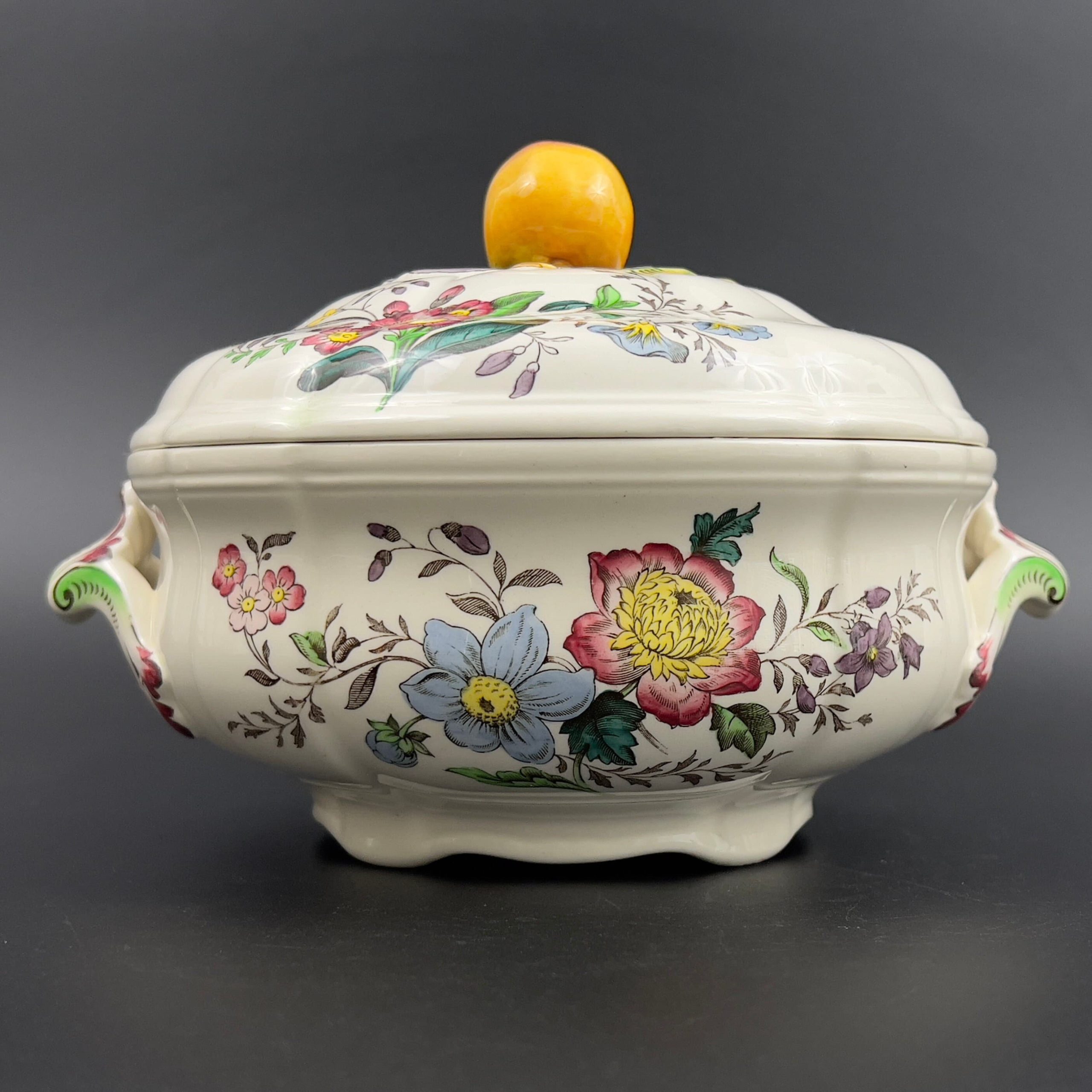 Vintage Spode Gainsborough Tureen: Floral Lidded Casserole with Apple Finial - Image 3