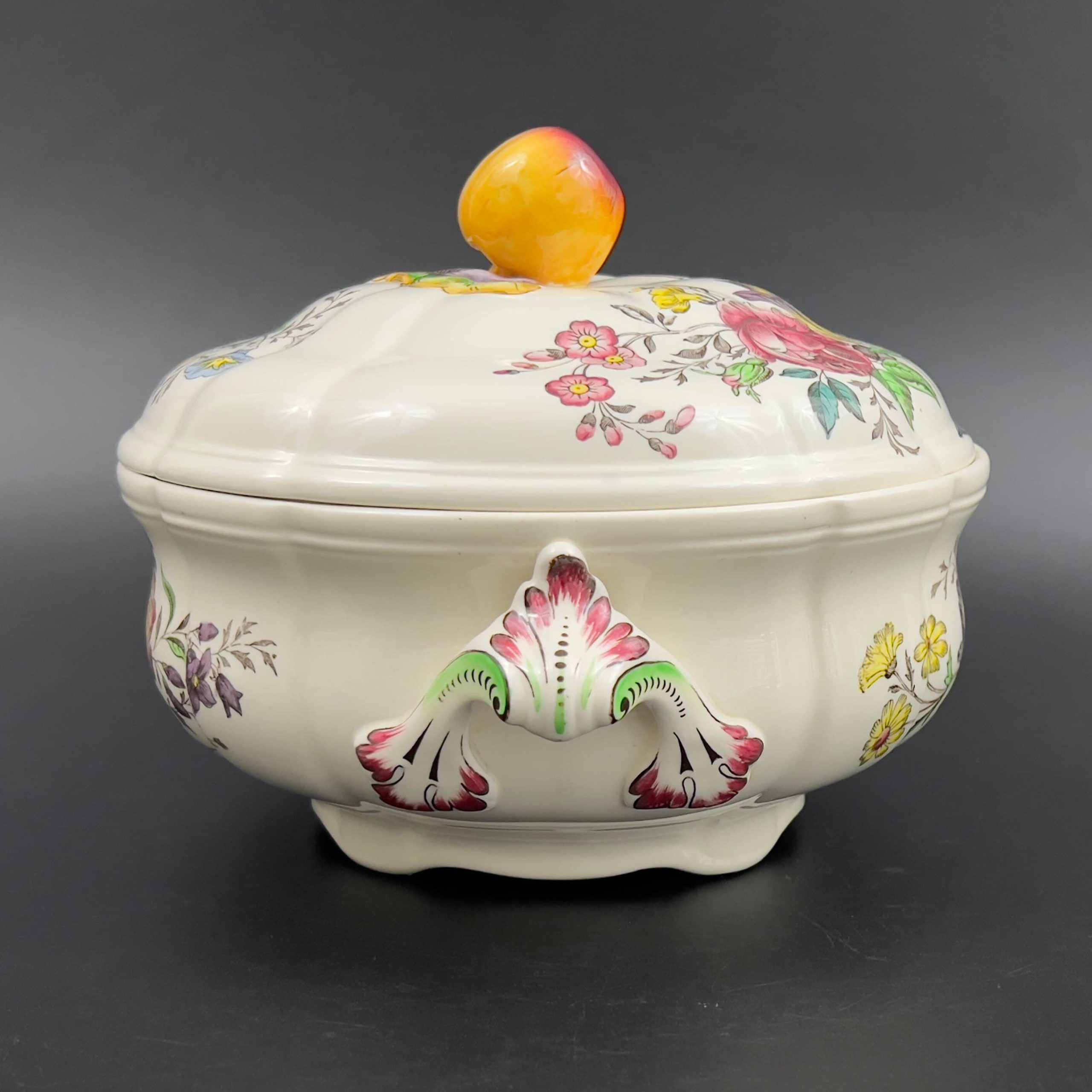 Vintage Spode Gainsborough Tureen: Floral Lidded Casserole with Apple Finial - Image 6