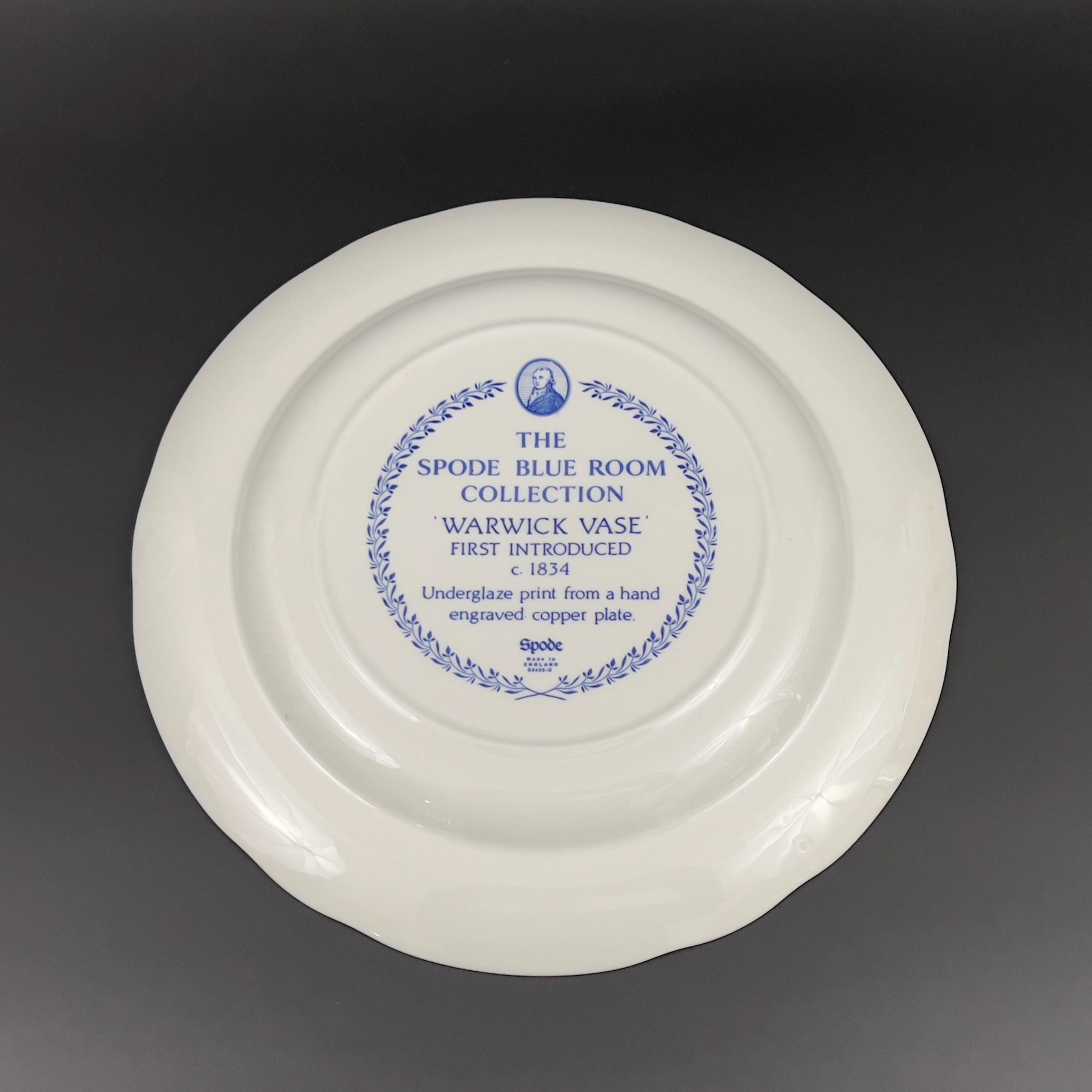 Vintage Spode Blue Room Plate: Warwick Vase, Blue & White Decor - Image 10