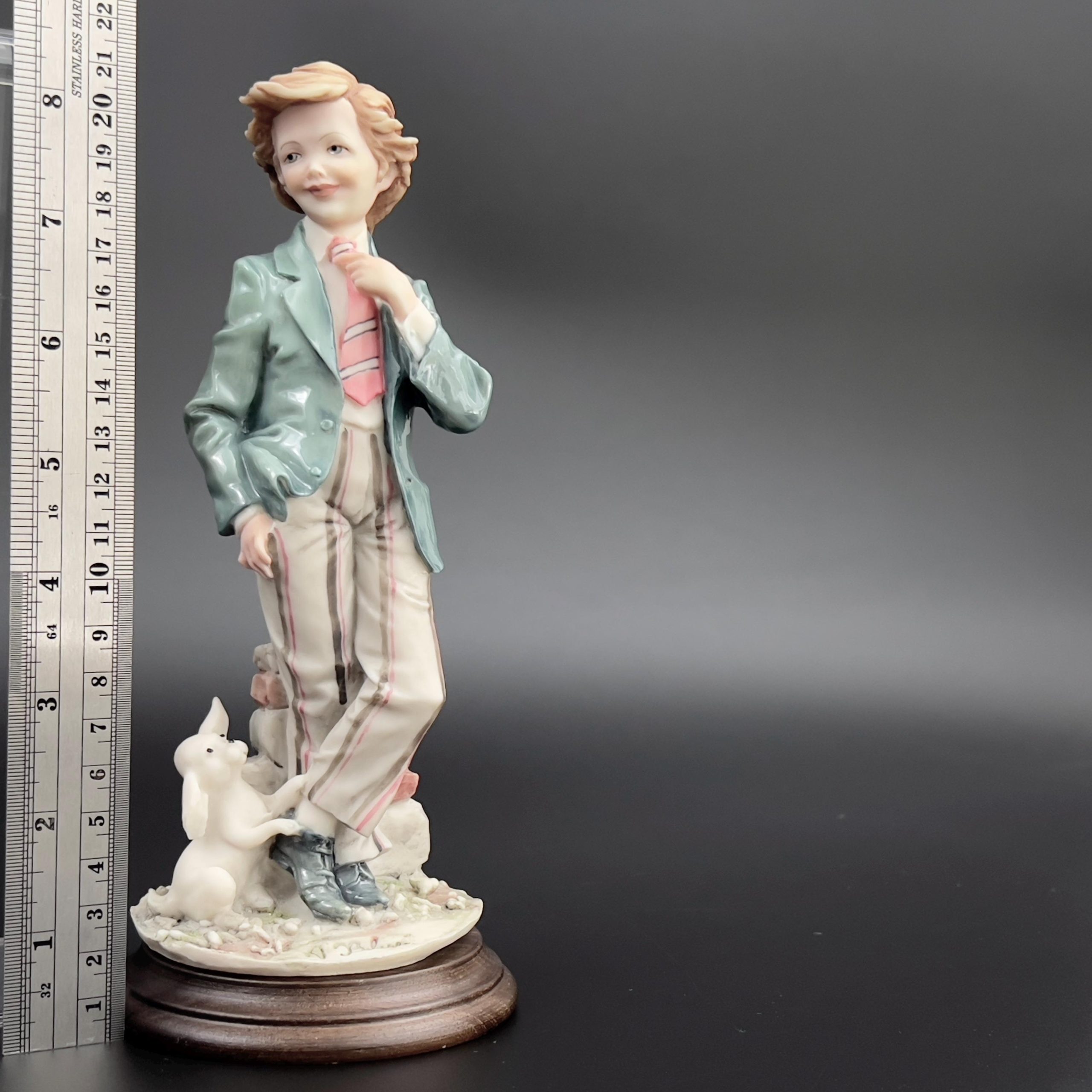 Vintage A. Belcari Italian Ceramic Figurine: Young Adult with Dog - Image 9
