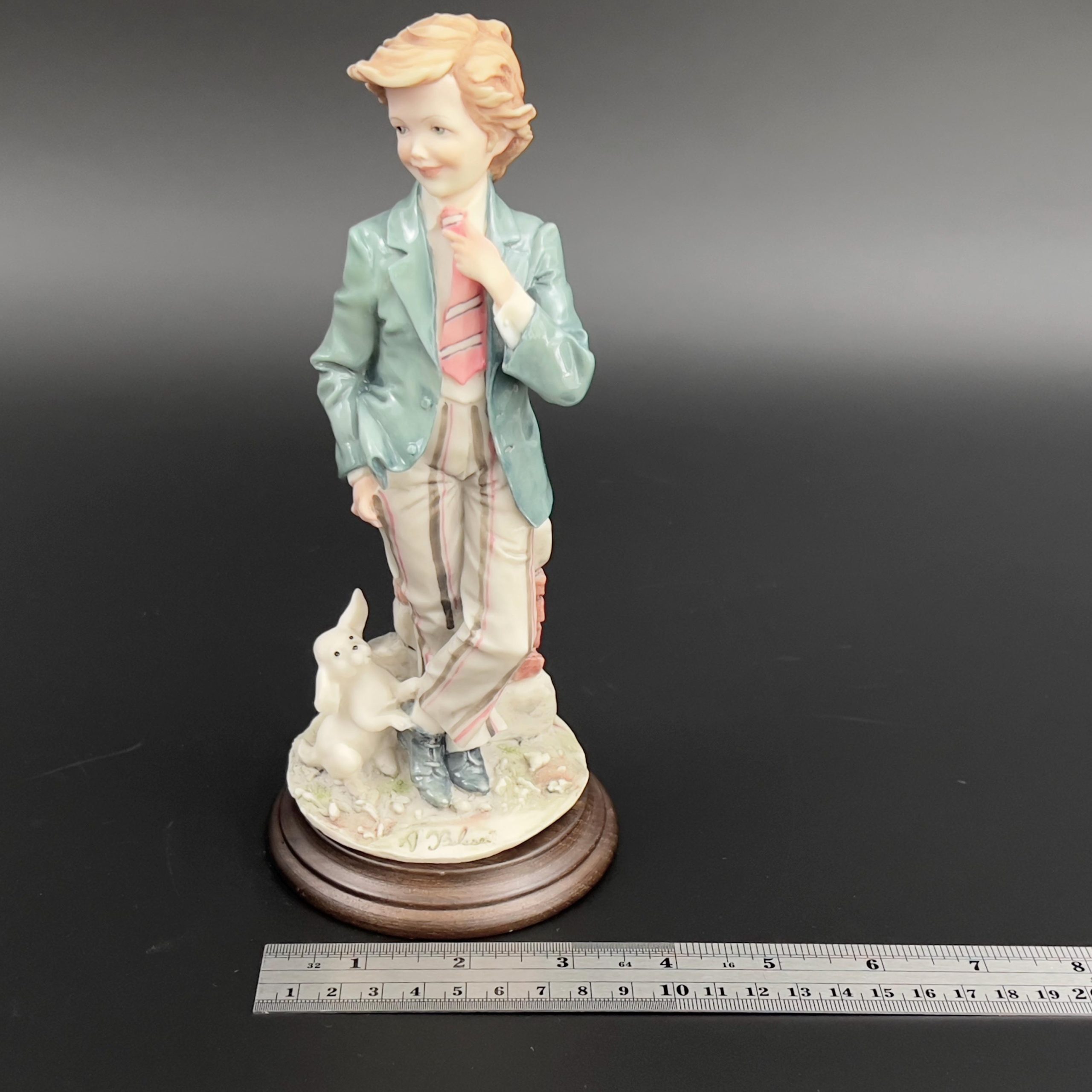 Vintage A. Belcari Italian Ceramic Figurine: Young Adult with Dog - Image 10