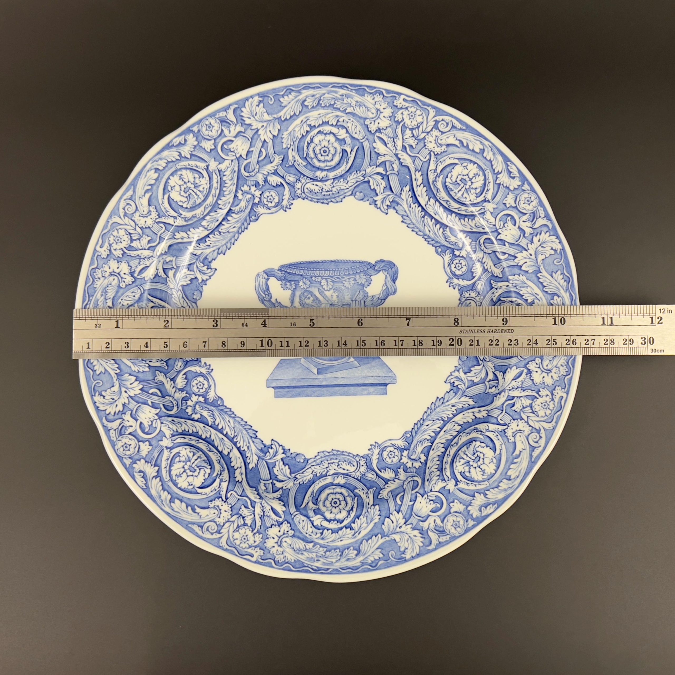 Vintage Spode Blue Room Plate: Warwick Vase, Blue & White Decor - Image 9