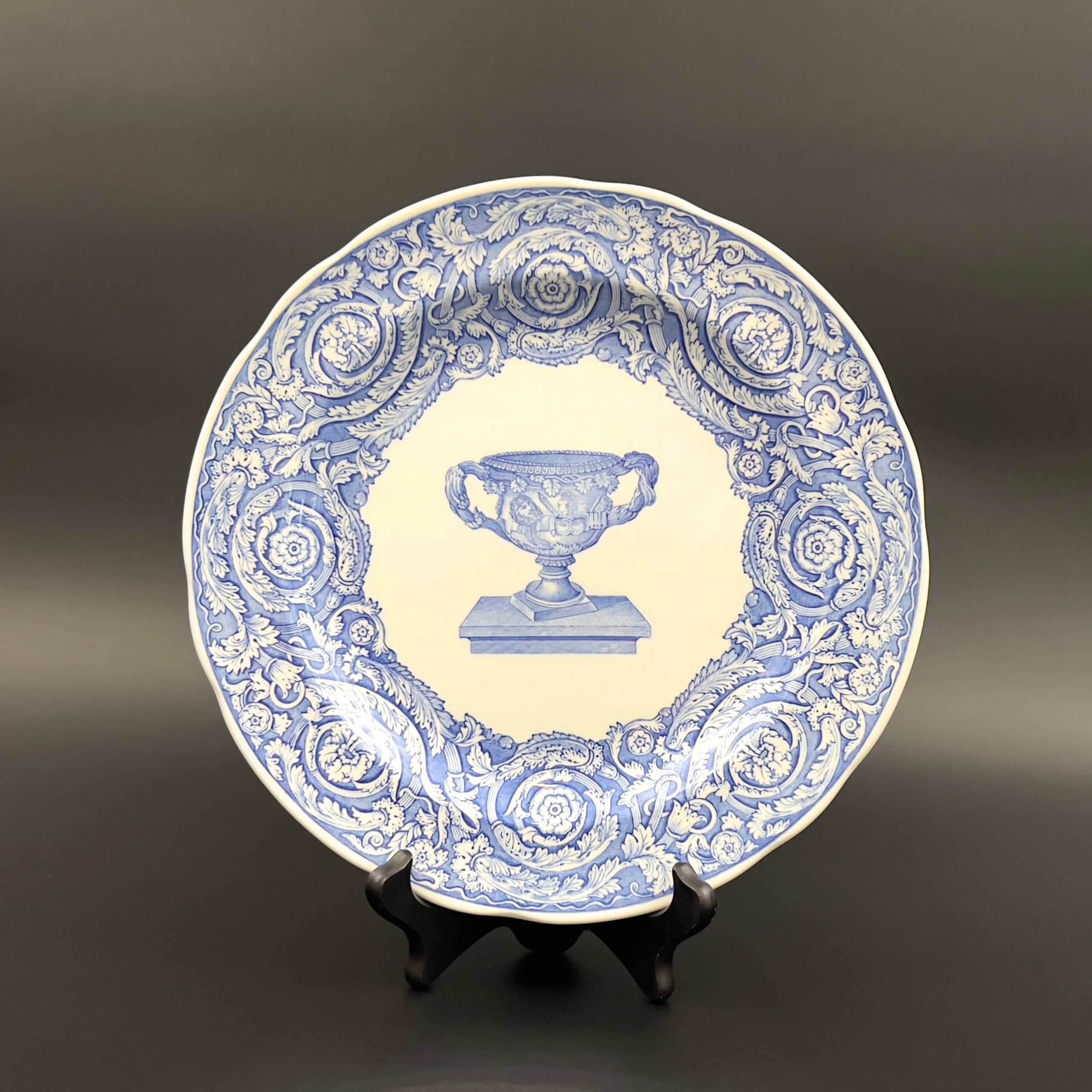 Vintage Spode Blue Room Plate: Warwick Vase, Blue & White Decor - Image 3