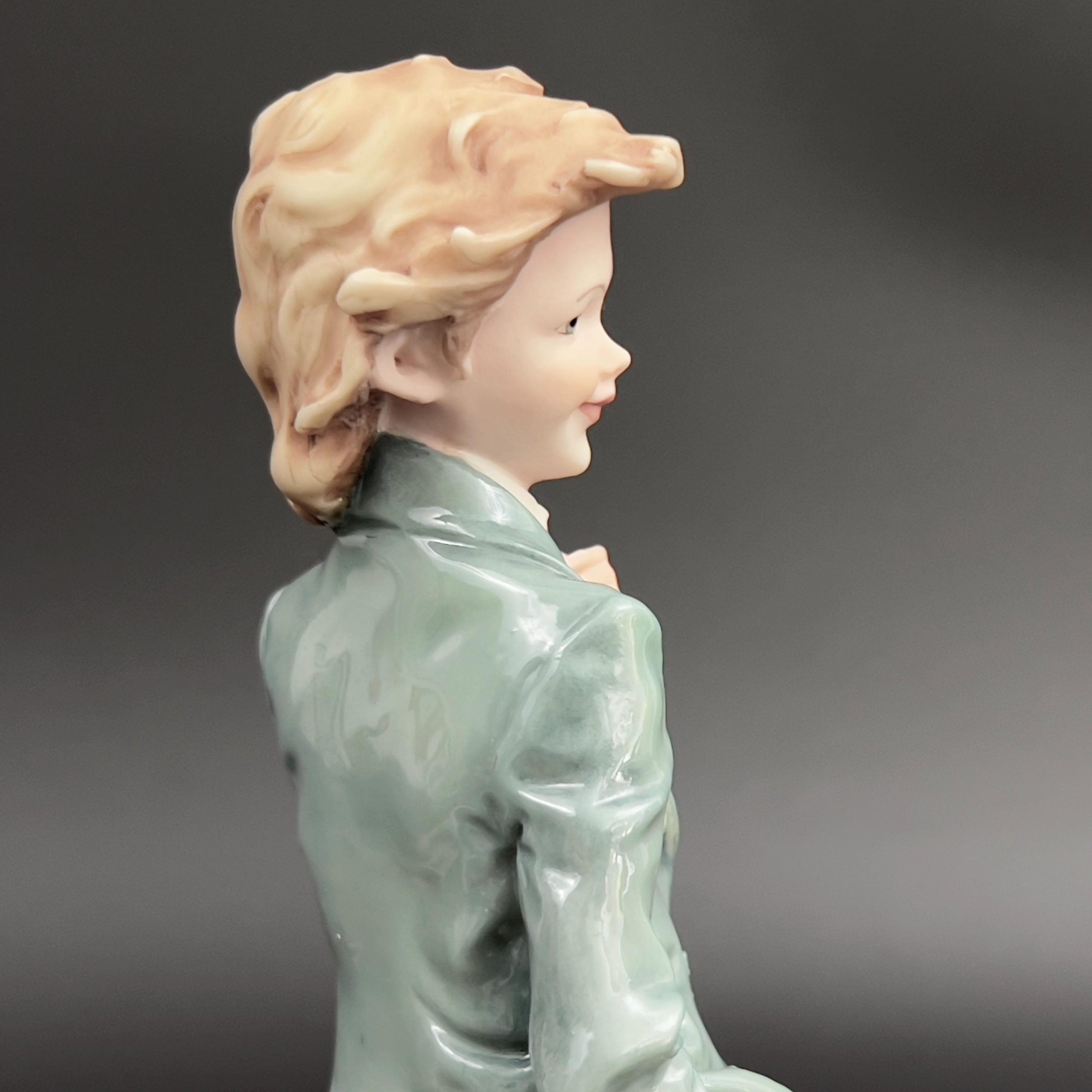 Vintage A. Belcari Italian Ceramic Figurine: Young Adult with Dog - Image 4