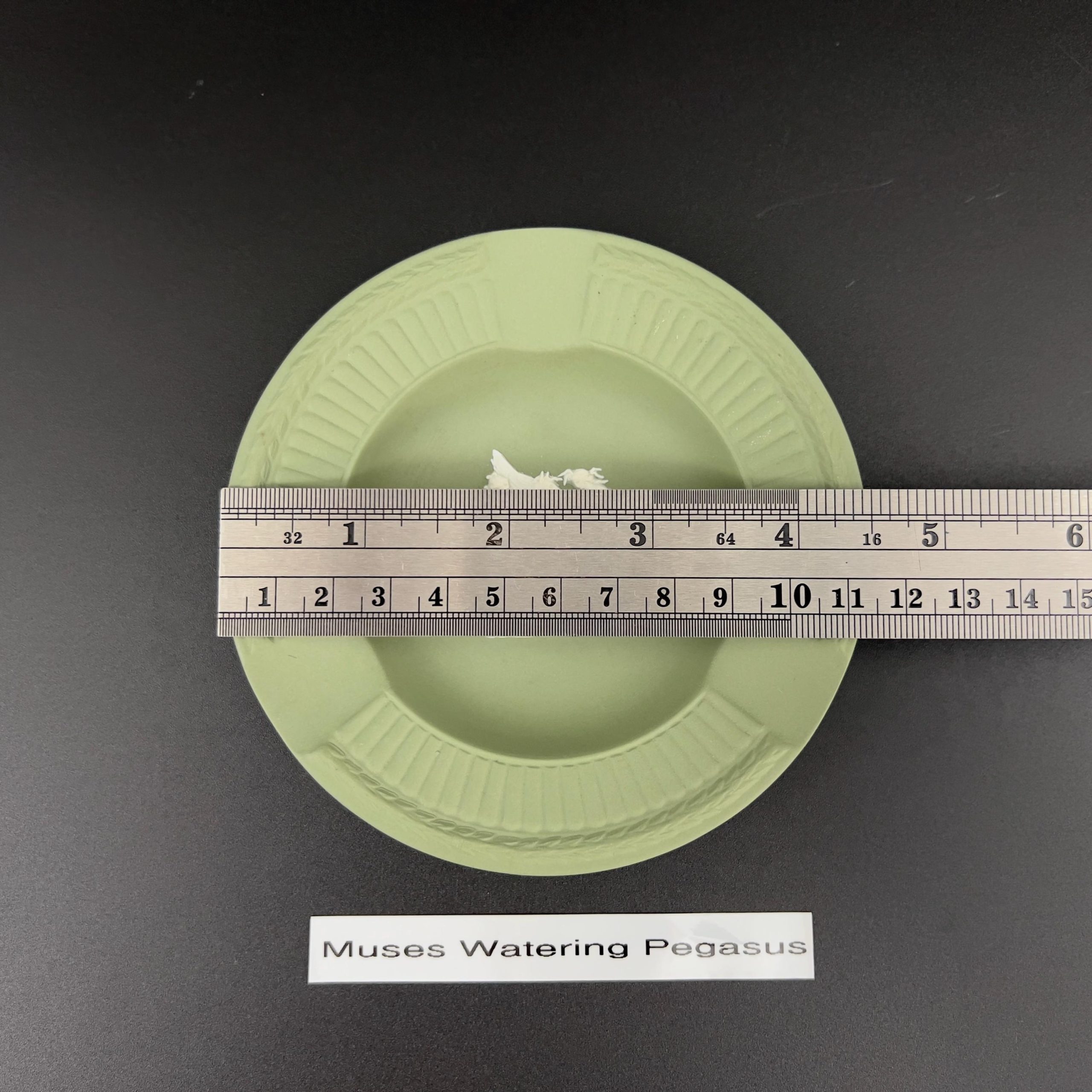 Vintage Wedgwood Sage Green Jasperware Ashtray Set: Neoclassical Decor - Image 9