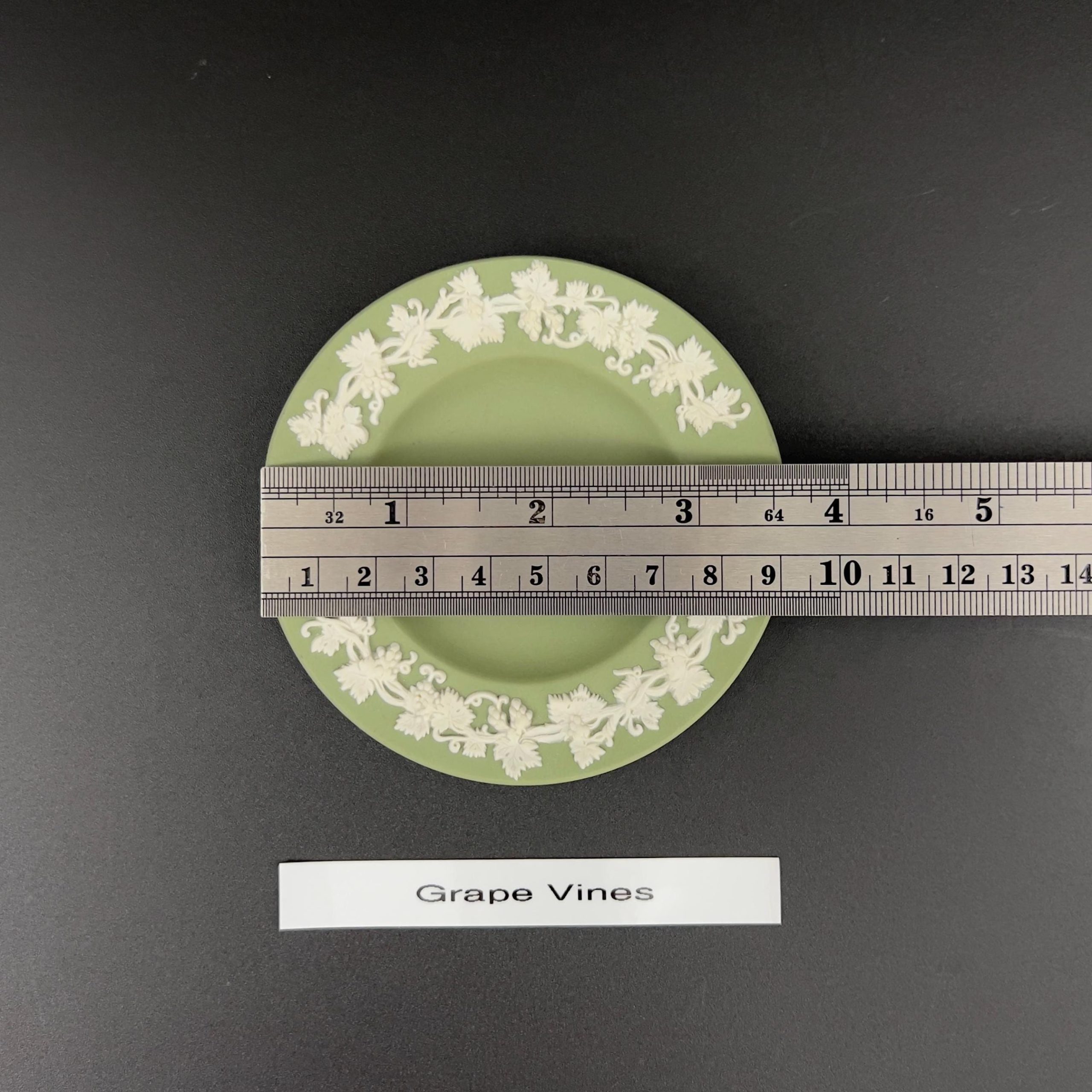 Vintage Wedgwood Sage Green Jasperware Ashtray Set: Neoclassical Decor - Image 11