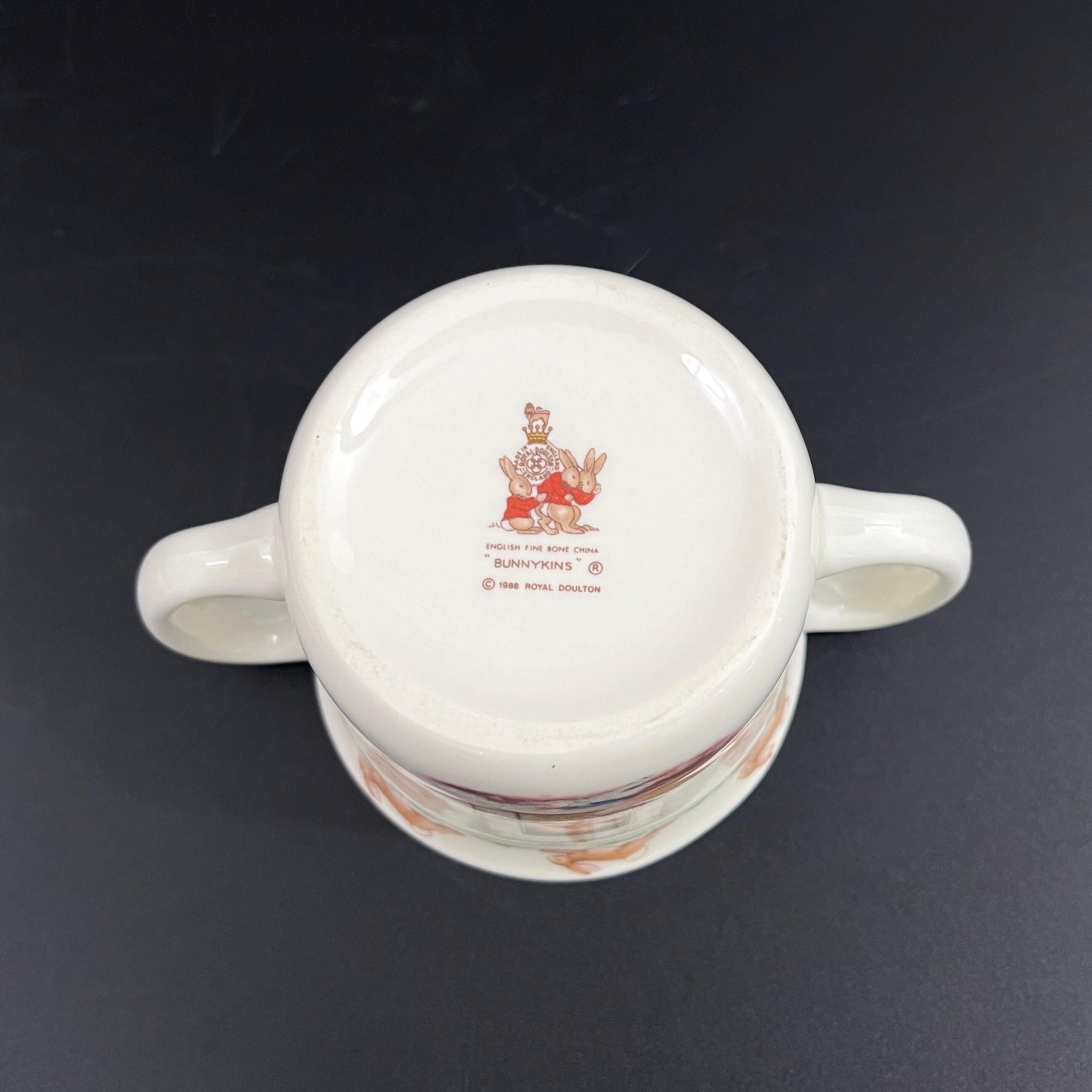 Vintage Royal Doulton Bunnykins Plate and Double Handle Cup - 1988 Bone China - Image 10