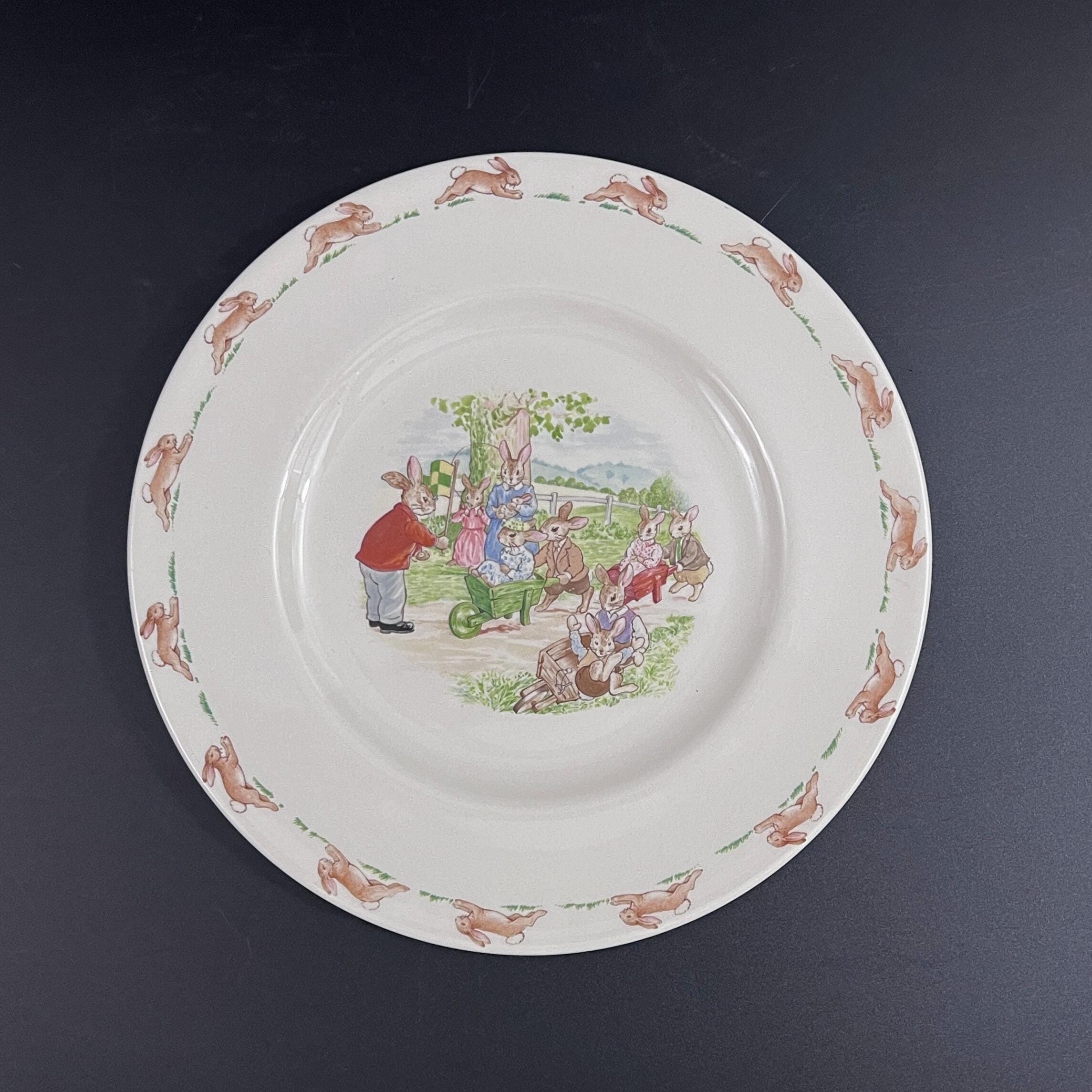 Vintage Royal Doulton Bunnykins Plate and Double Handle Cup - 1988 Bone China - Image 3