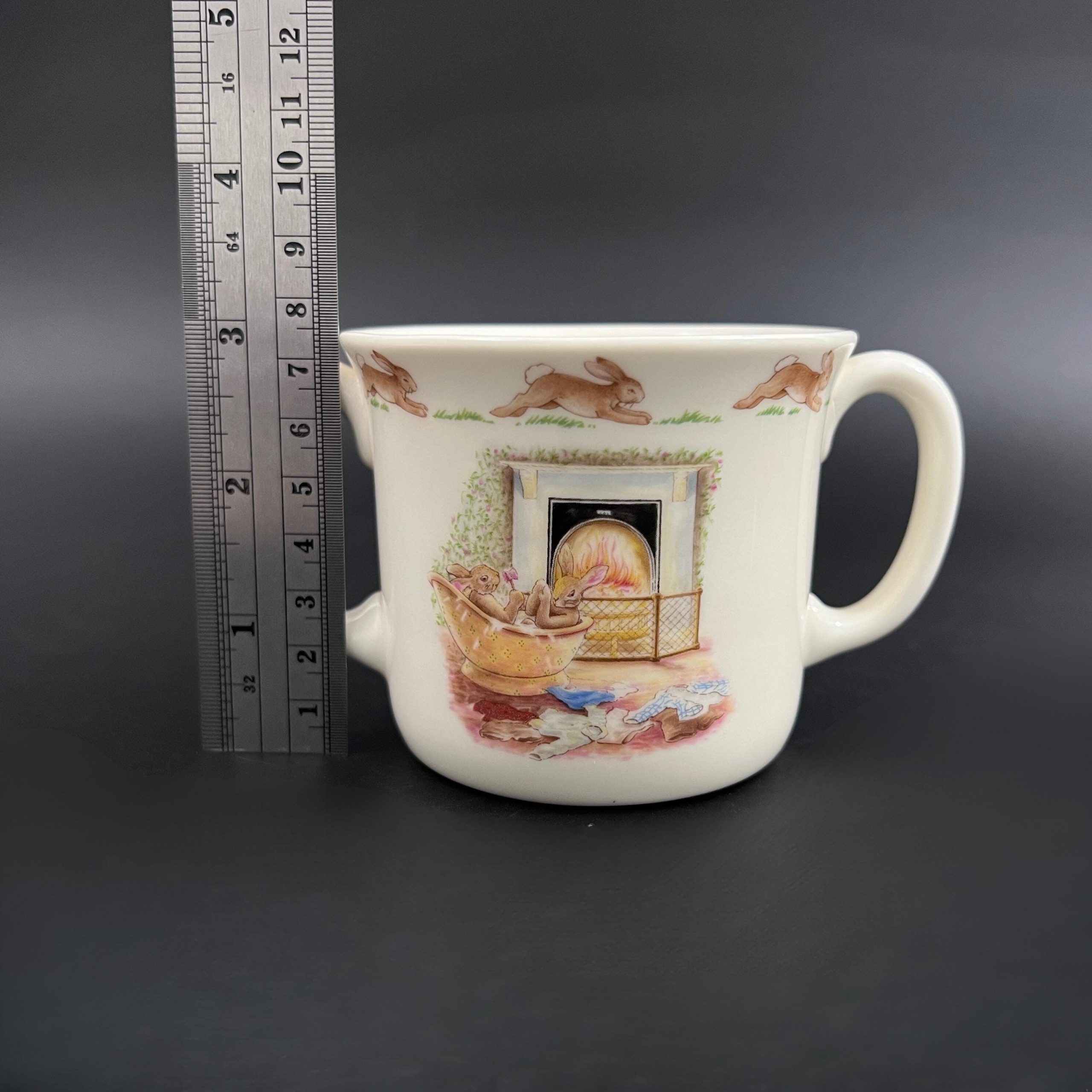 Vintage Royal Doulton Bunnykins Plate and Double Handle Cup - 1988 Bone China - Image 7