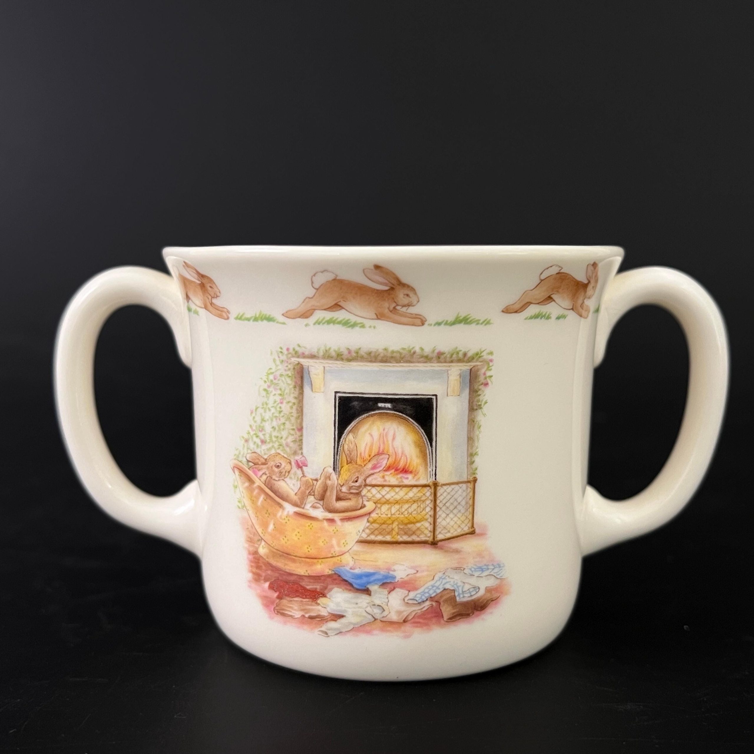 Vintage Royal Doulton Bunnykins Plate and Double Handle Cup - 1988 Bone China - Image 6