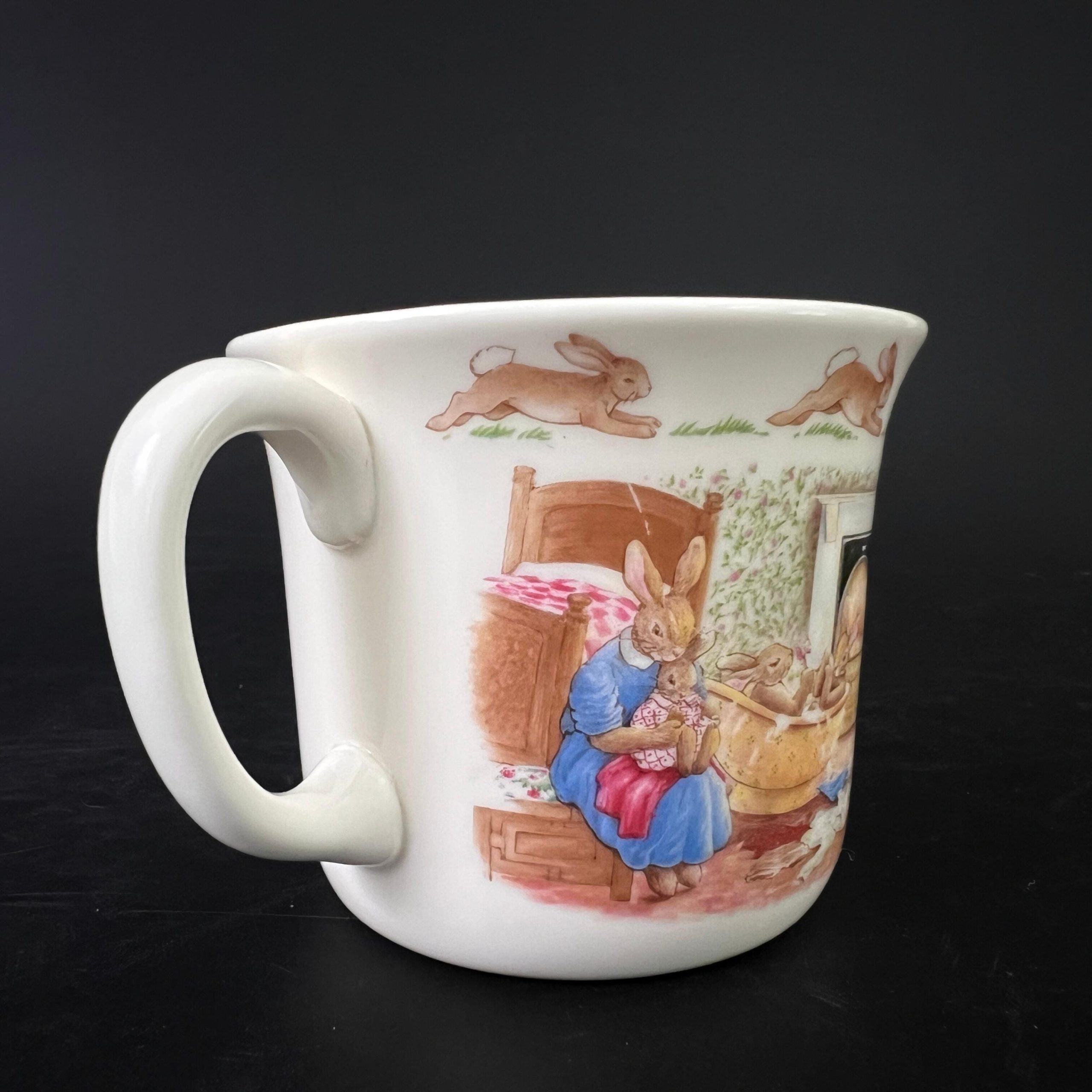 Vintage Royal Doulton Bunnykins Plate and Double Handle Cup - 1988 Bone China - Image 11