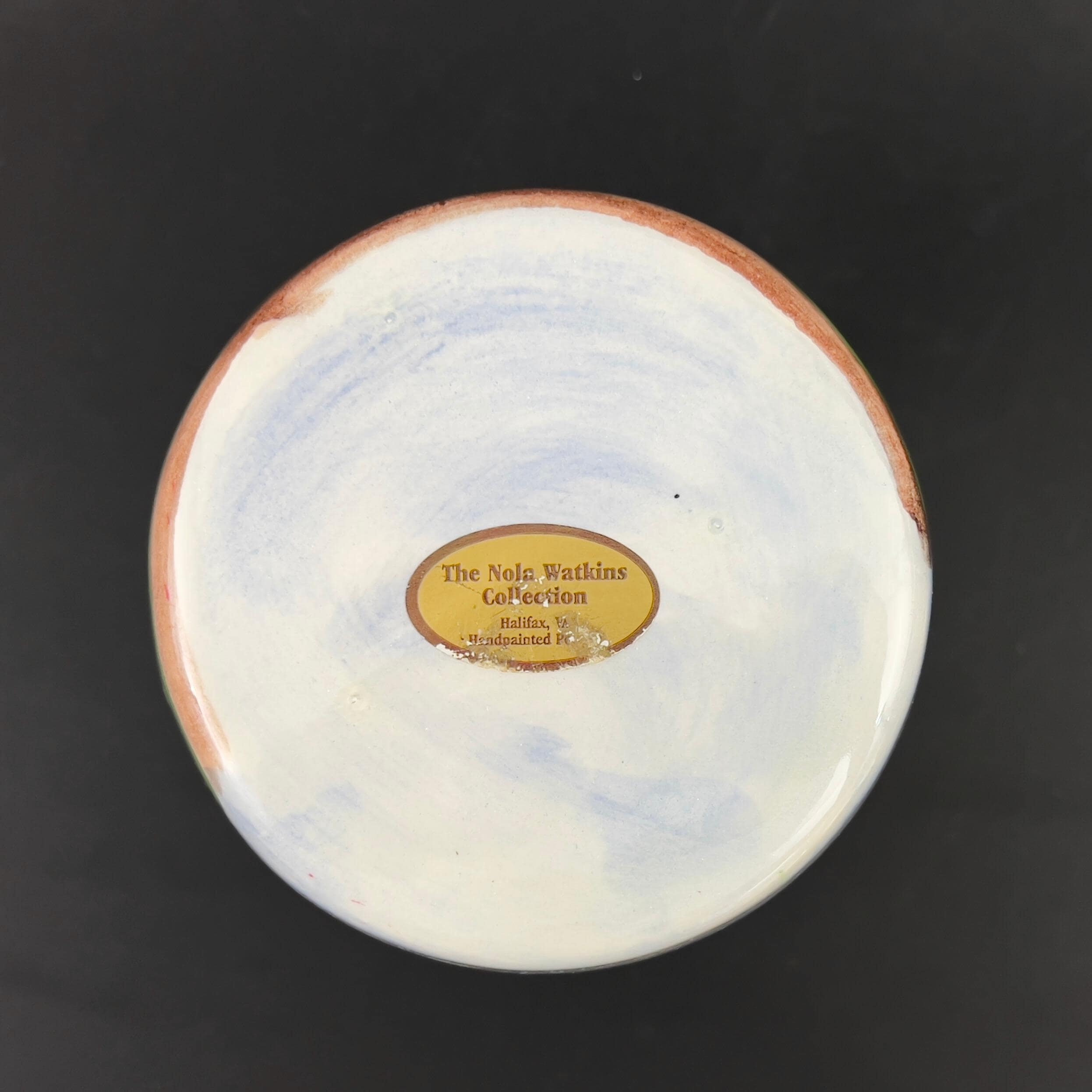 Hand-Painted Lighthouse Vase: Nola Watkins Folk Art Pottery - Image 11
