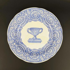 Vintage Spode Blue Room Plate: Warwick Vase, Blue & White Decor