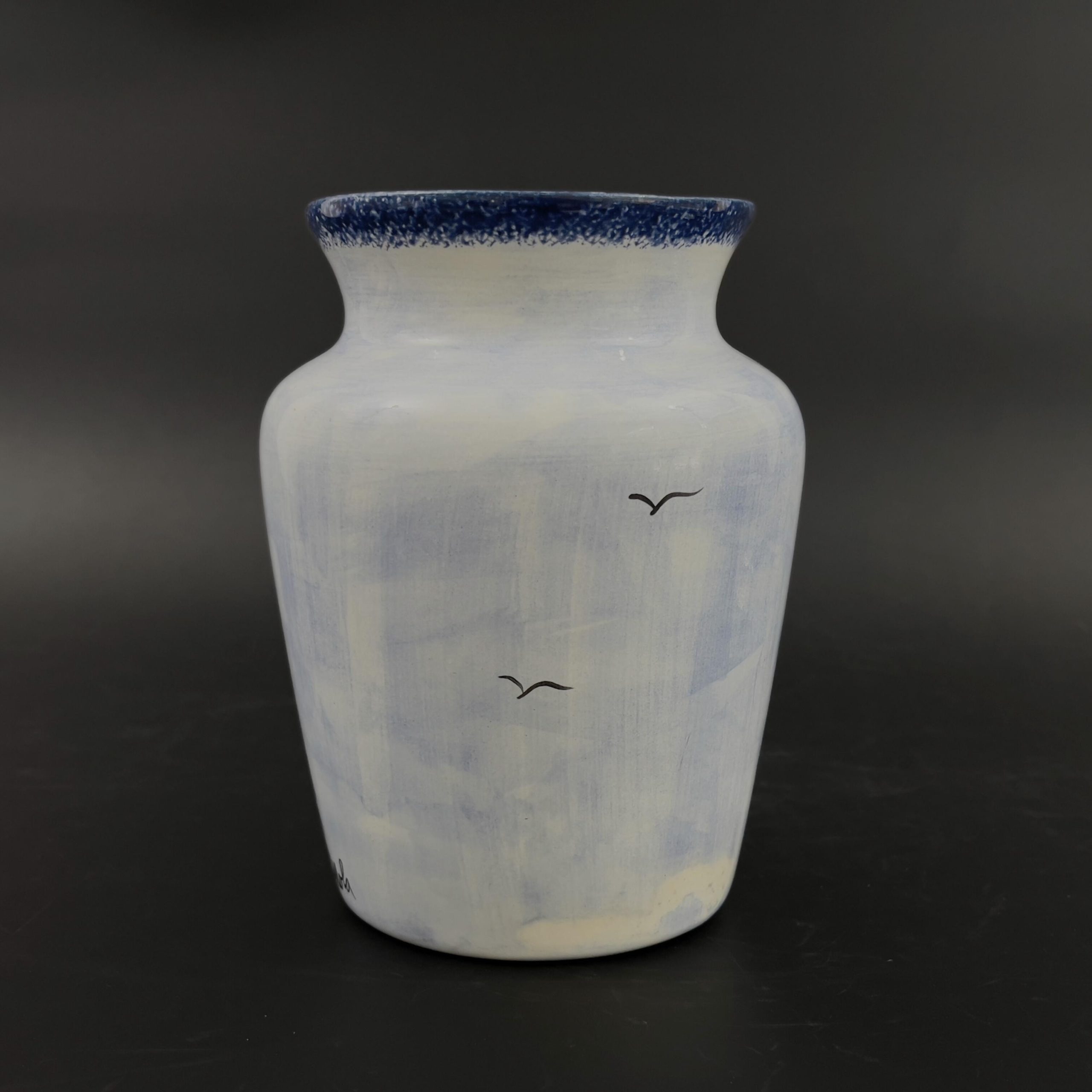 Hand-Painted Lighthouse Vase: Nola Watkins Folk Art Pottery - Image 5