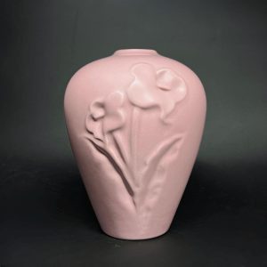 Vintage Haeger Calla Lily Vase: Matte Pink Art Deco Ceramic