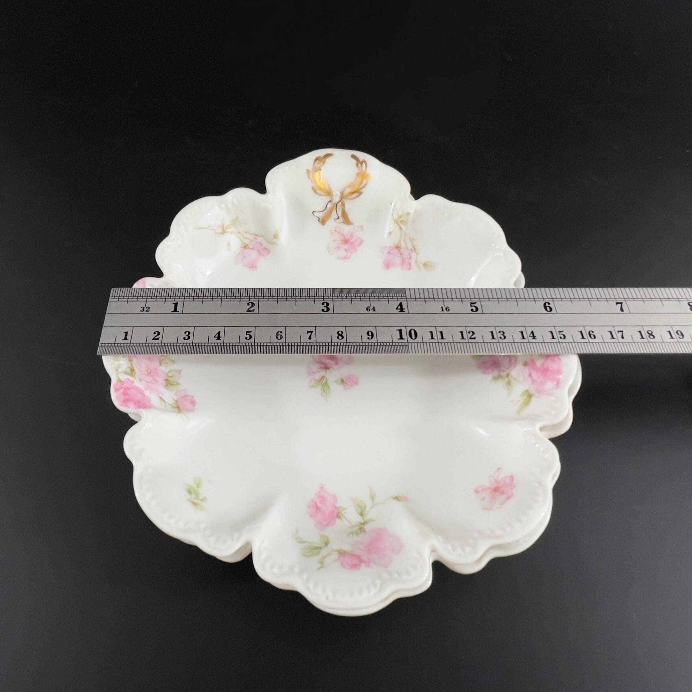 Antique Haviland Limoges Bowls: Pink Roses, Gold Laurel - Set of 3 - Image 8