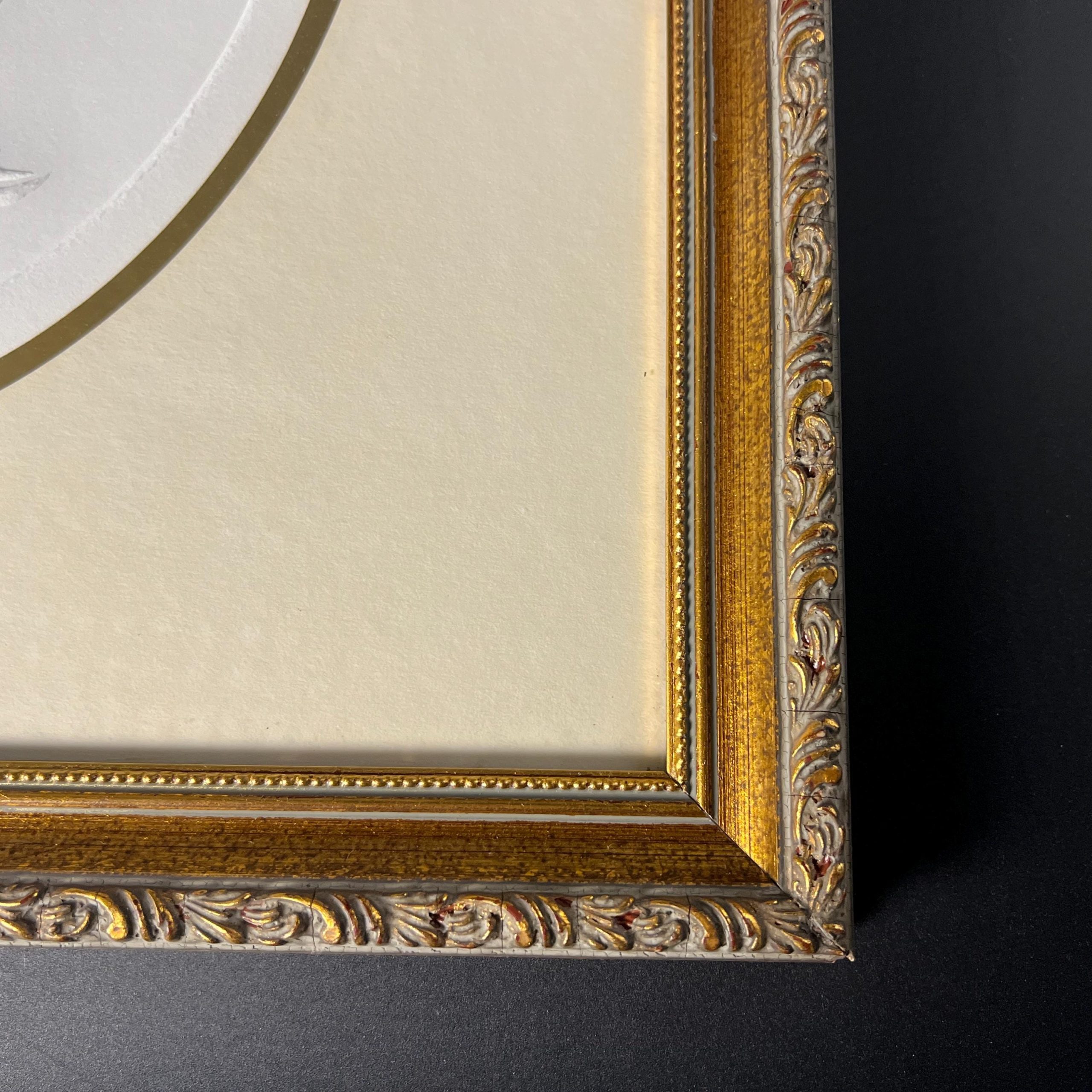 Framed Embossed Pineapple Art: Signed Dot Goodwin, Ornate Gold Frame - Image 8