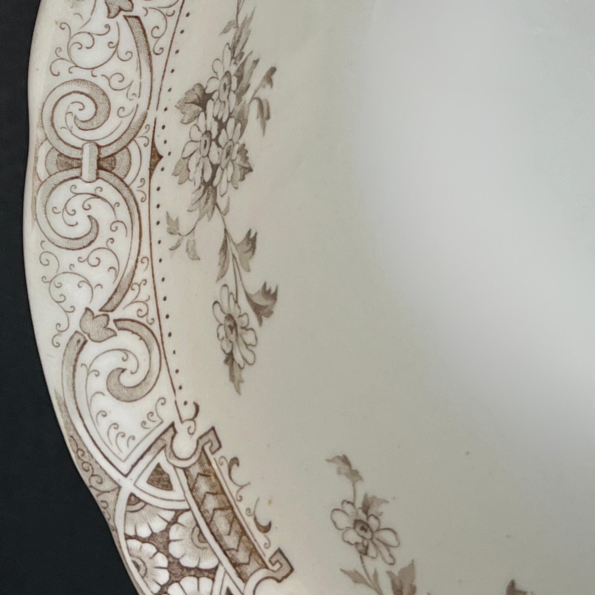 Antique Henry Alcock Transferware Bowl: 1890s English Ironstone, Floral Elite Pattern - Image 6
