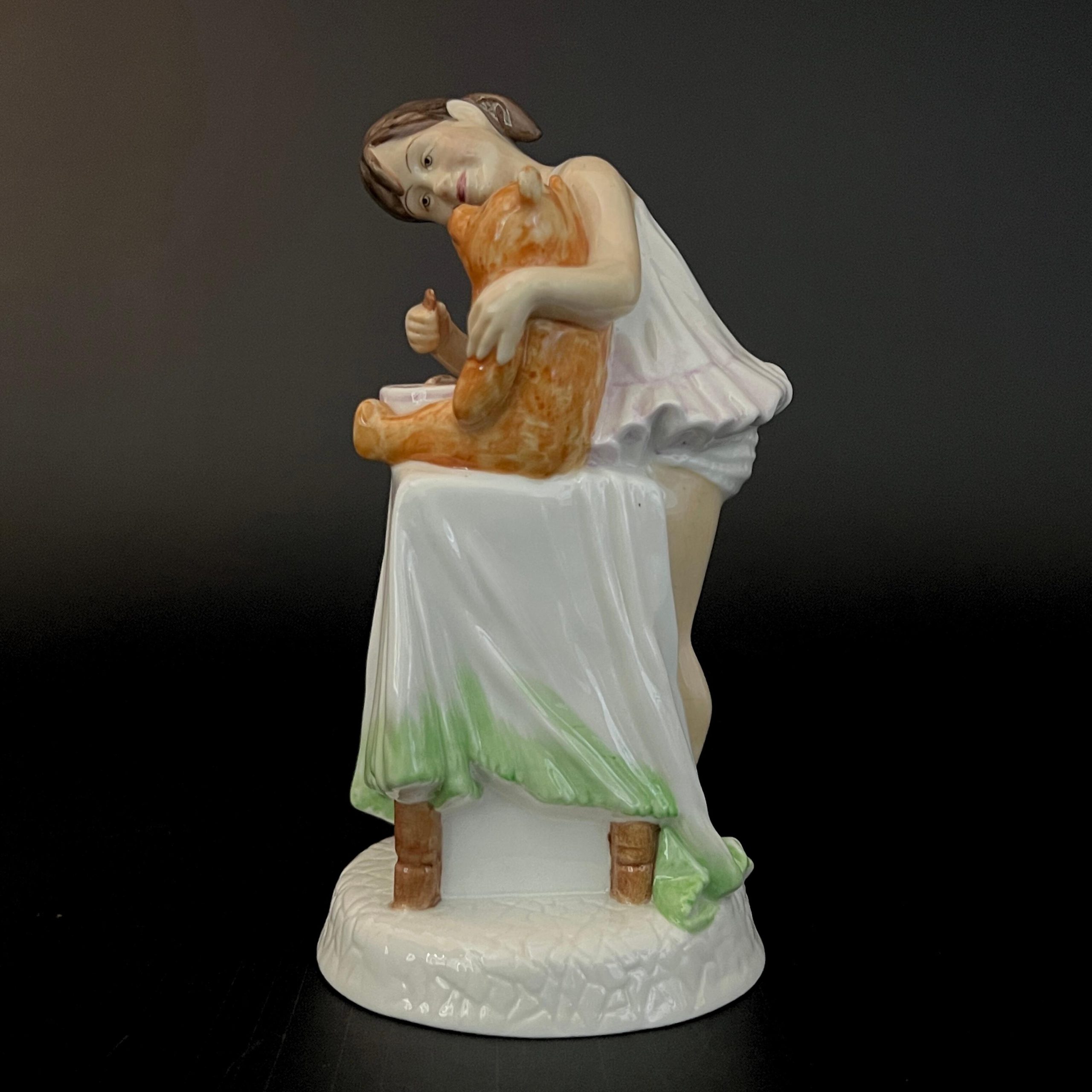 Royal Doulton Figurine, Childhood Days “And One For You” 1981, English Porcelain - Image 4