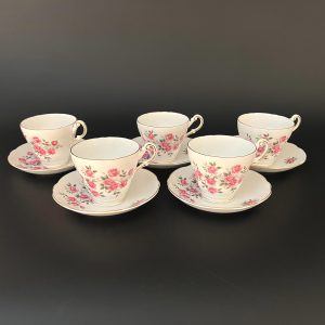 Vintage Regency English Bone China Teacup & Saucer Set - Pink Rose RE29