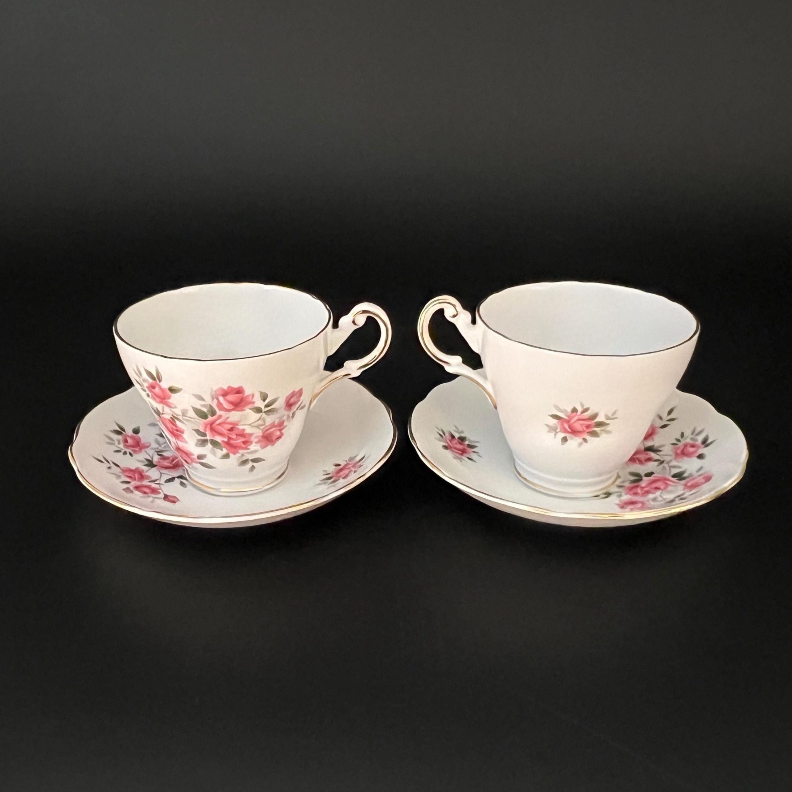 Vintage Regency English Bone China Teacup & Saucer Set - Pink Rose RE29 - Image 5