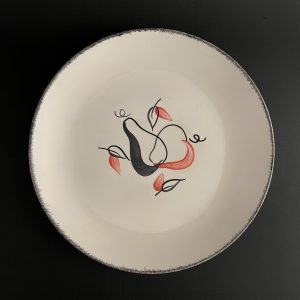 Blue Ridge Pottery Pear Plate: 1940s Hand-Painted Southern Dinnerware