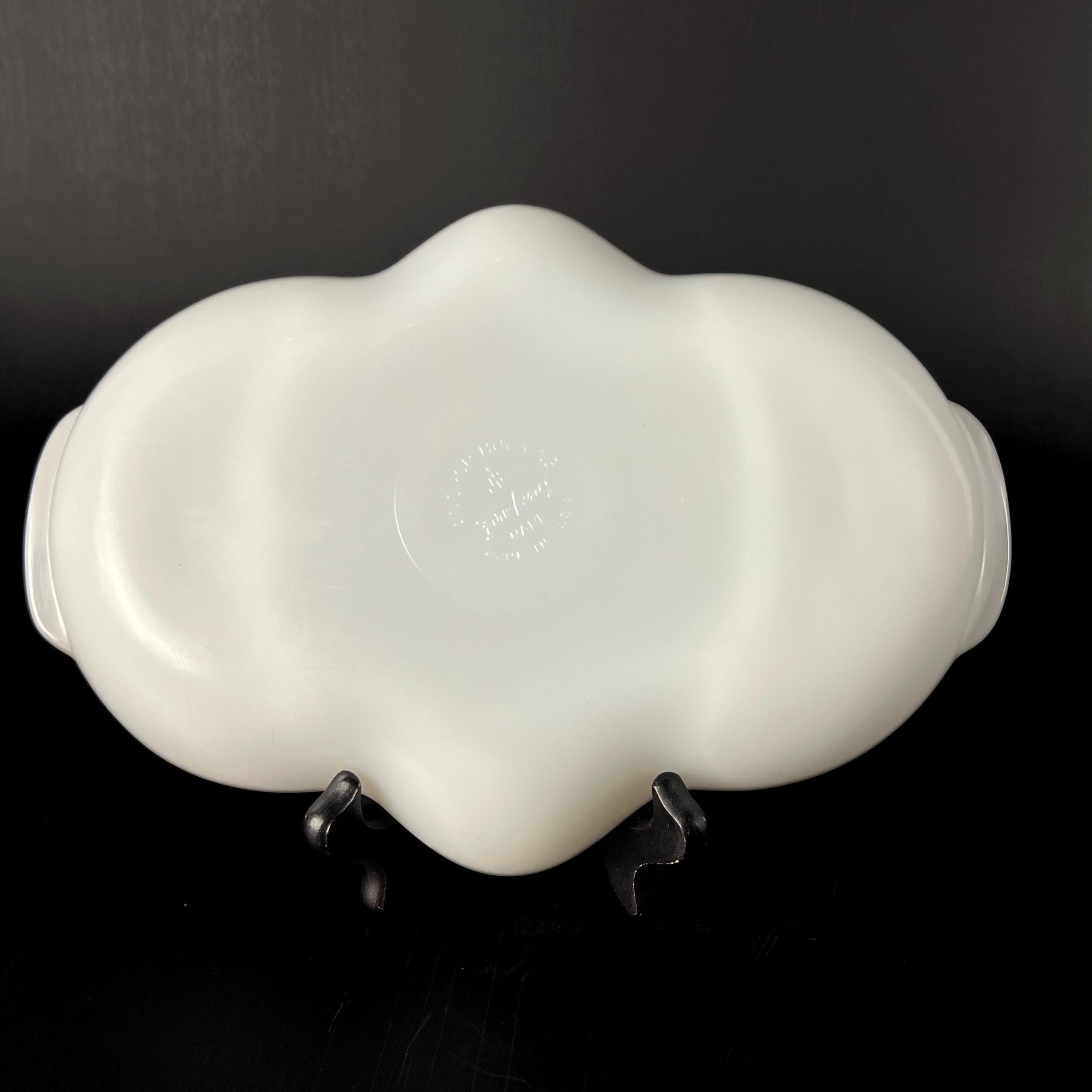 Vintage Fire King Milk Glass Divided Dish: Gold Trim Relish Tray - Image 6