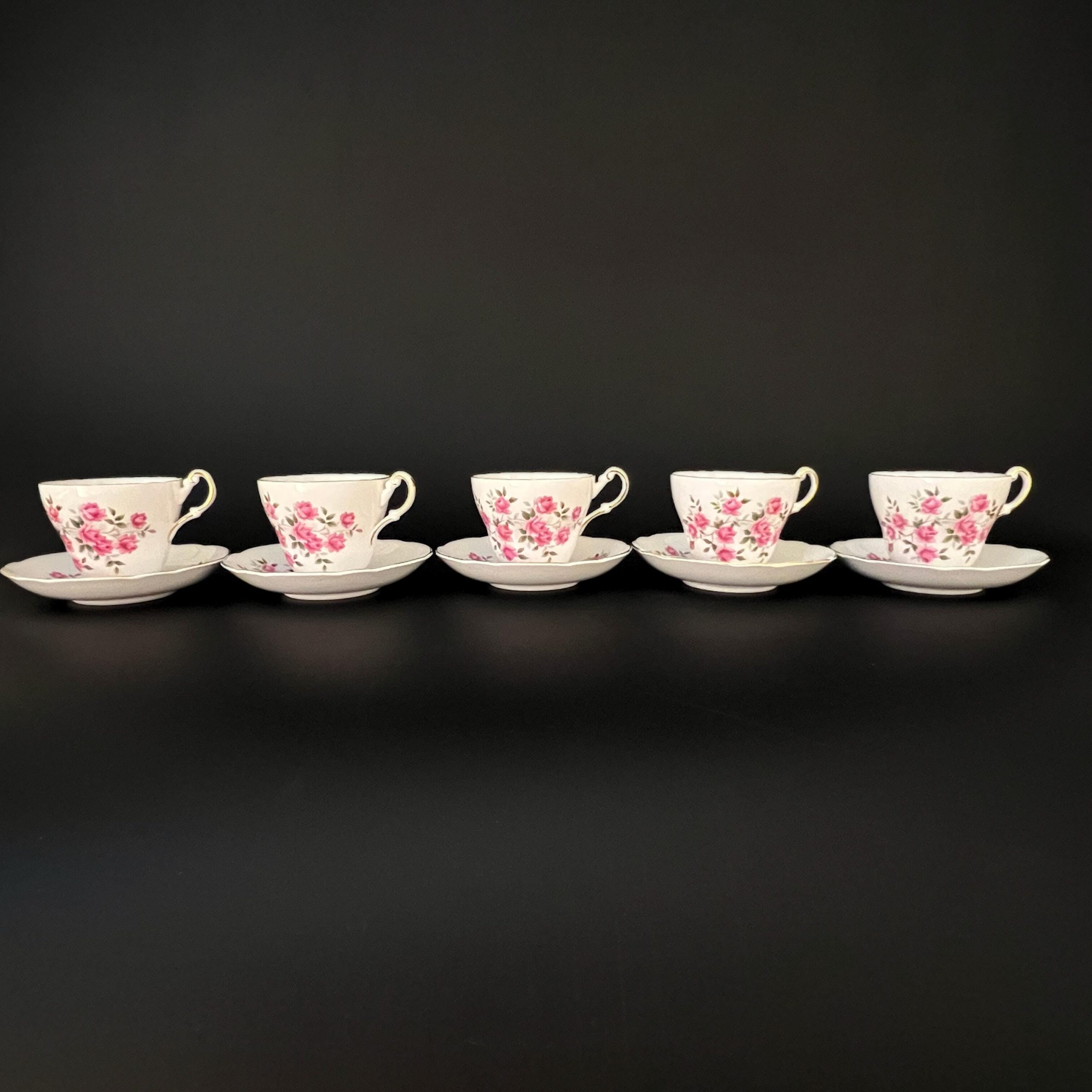 Vintage Regency English Bone China Teacup & Saucer Set - Pink Rose RE29 - Image 6