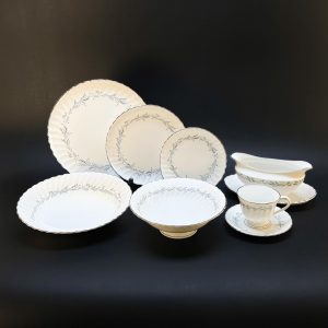 Vintage Syracuse China Sonata Pattern Dinnerware: Plates, Vegetable Bowls, Tea Cups and Saucers