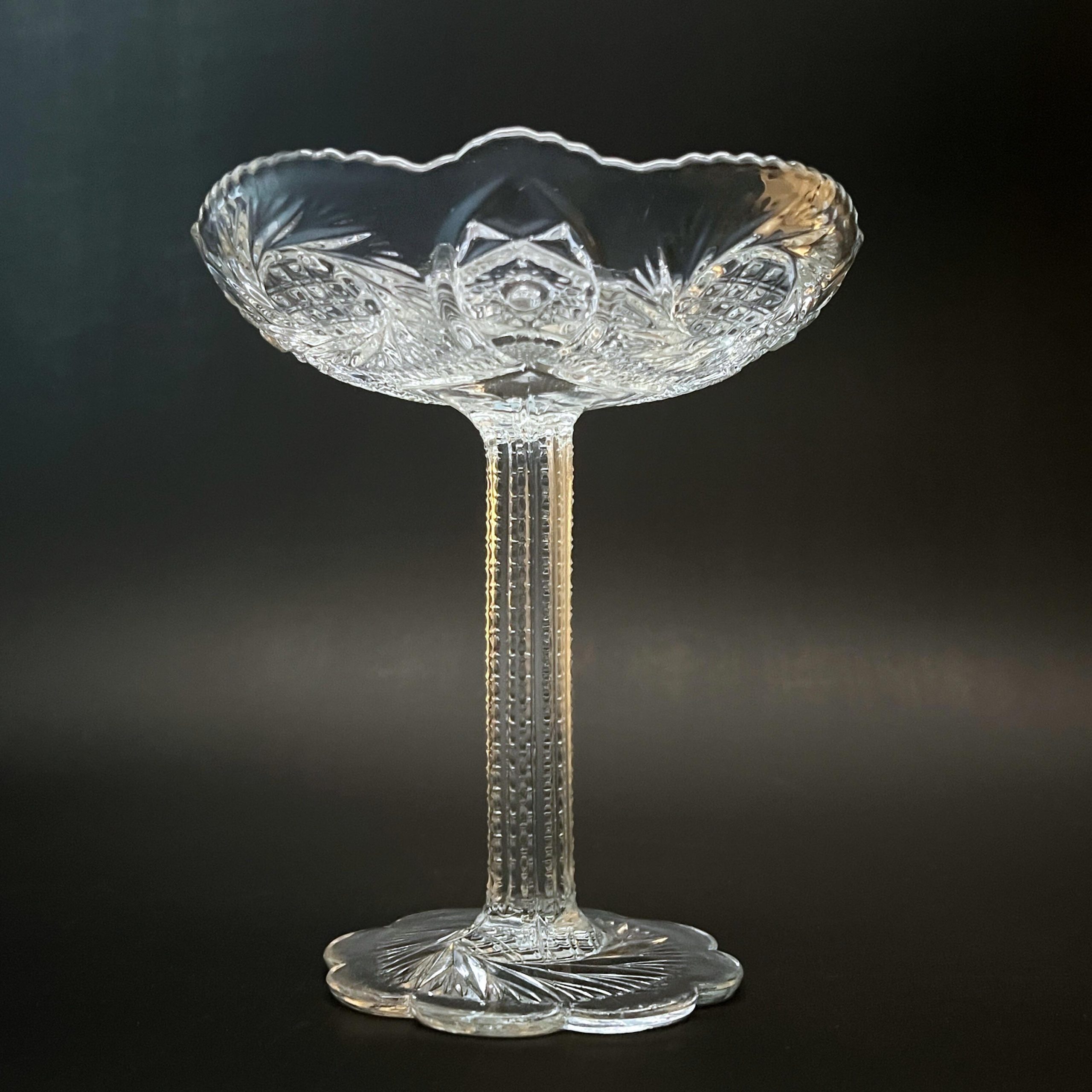 Antique McKee Sunburst Glass Compote: EAPG Pedestal Dish, Victorian Decor