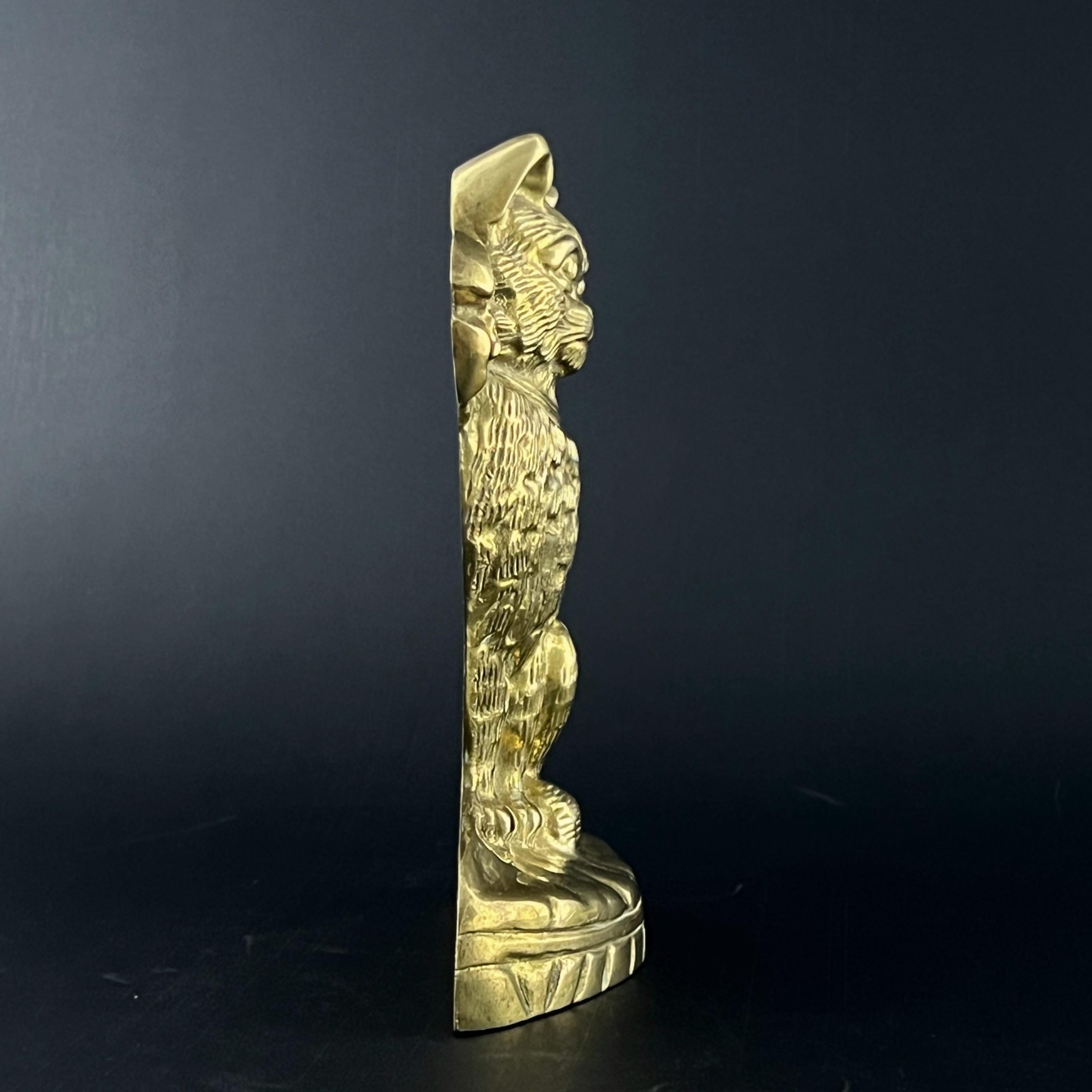 Vintage Solid Brass Cat Doorstop - 1970s Figurine - Image 4