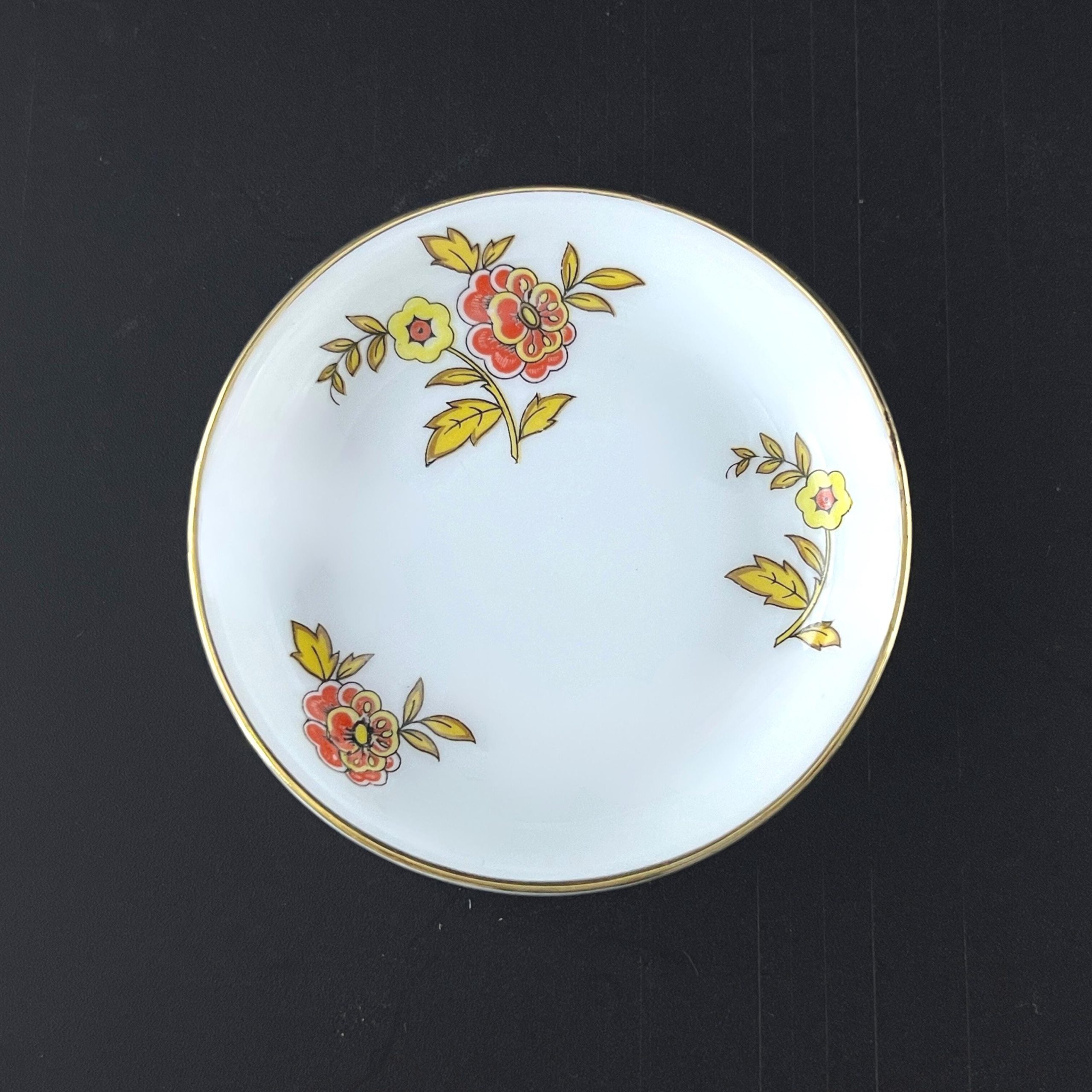 Vintage Thomas Bavaria Floral Butter Pats - Set of 6 Gold Rimmed Dishes - Image 4
