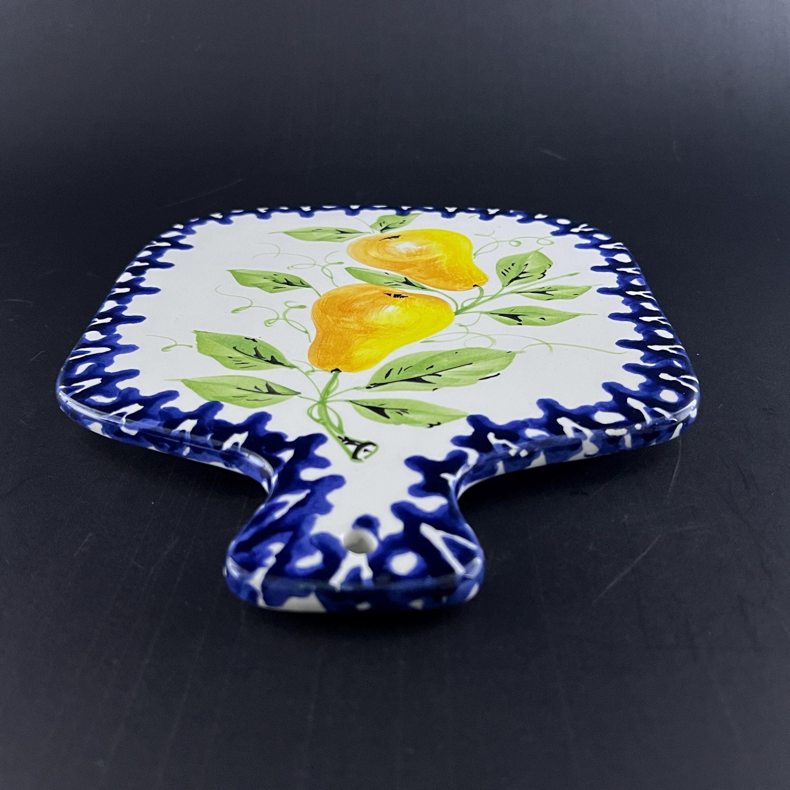Vintage Italian Ceramic Trivet: Hand Painted Pear Kitchen Decor - Image 4