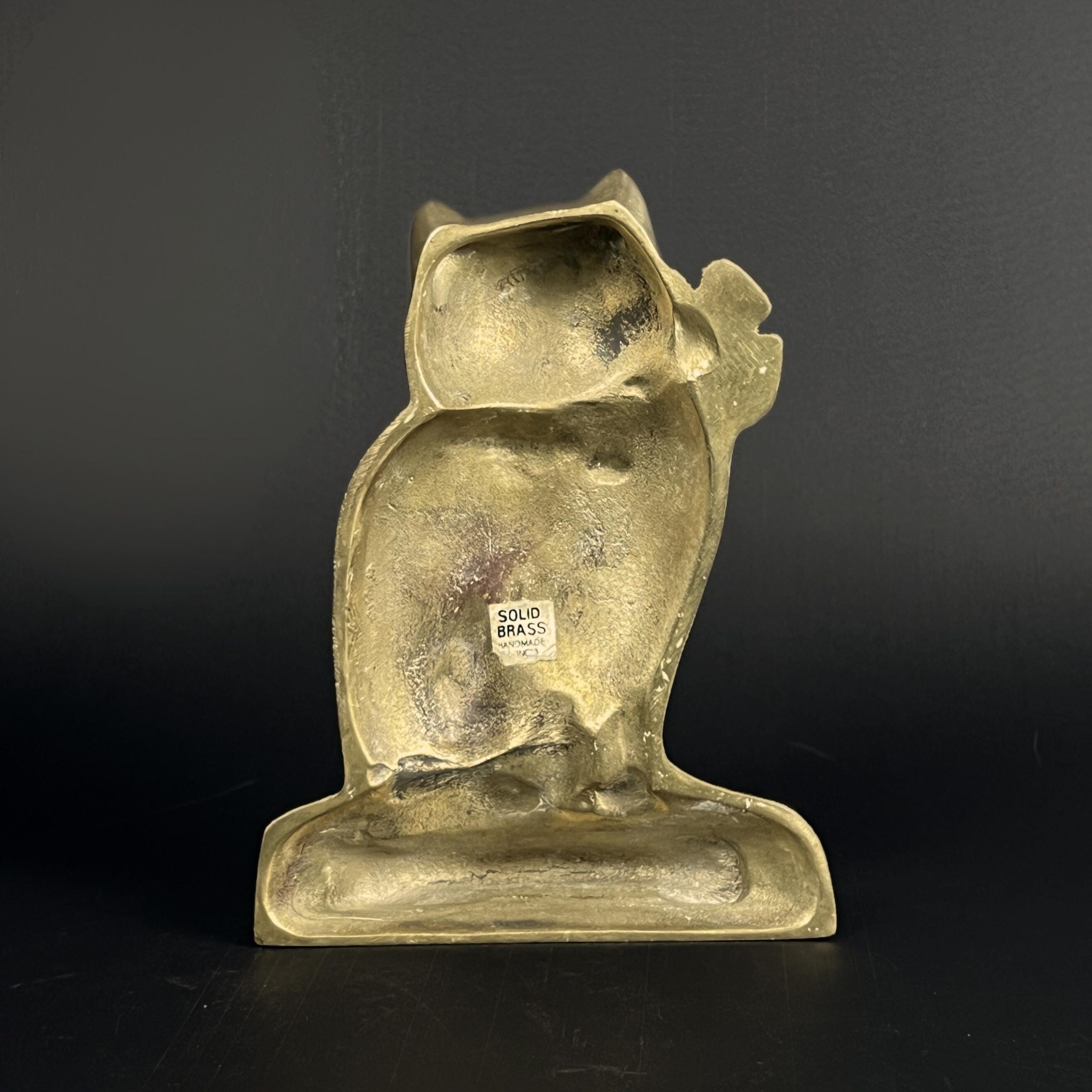 Vintage Solid Brass Cat Doorstop - 1970s Figurine - Image 11