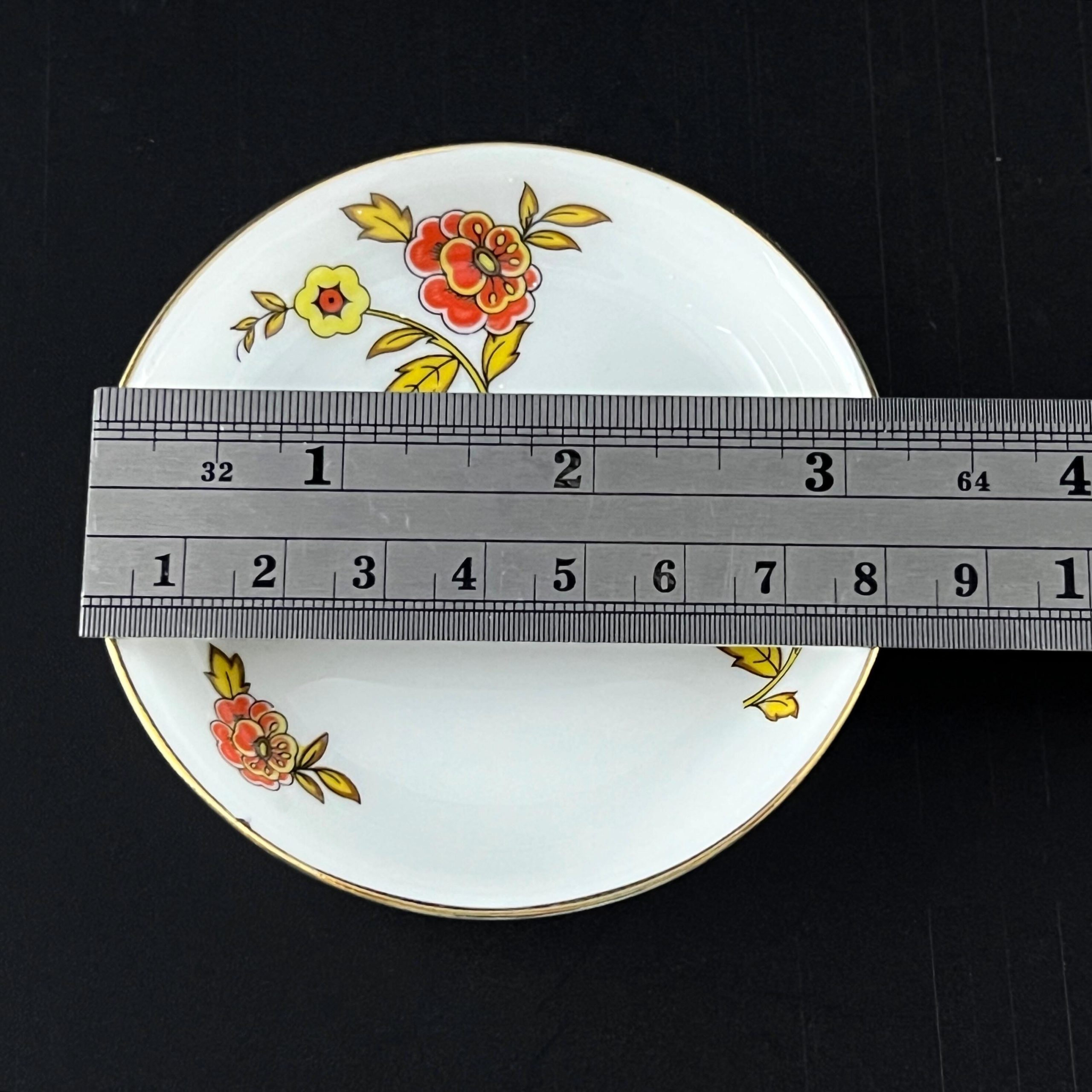 Vintage Thomas Bavaria Floral Butter Pats - Set of 6 Gold Rimmed Dishes - Image 9