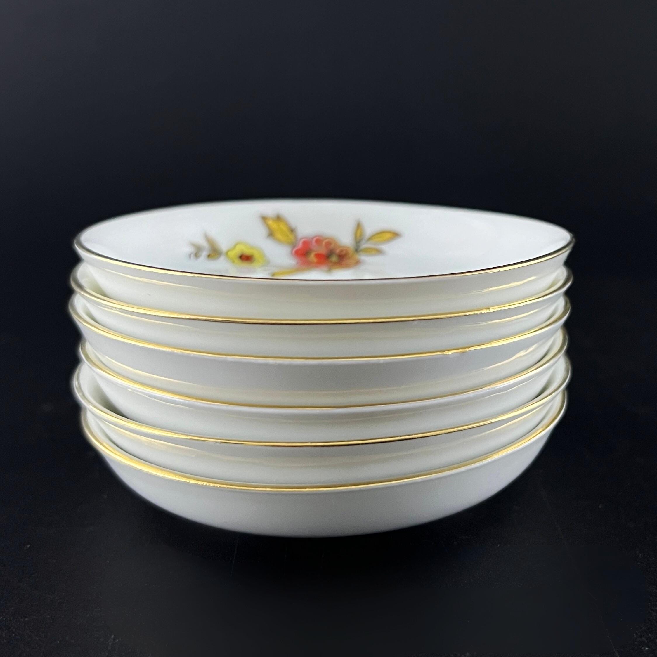 Vintage Thomas Bavaria Floral Butter Pats - Set of 6 Gold Rimmed Dishes - Image 7
