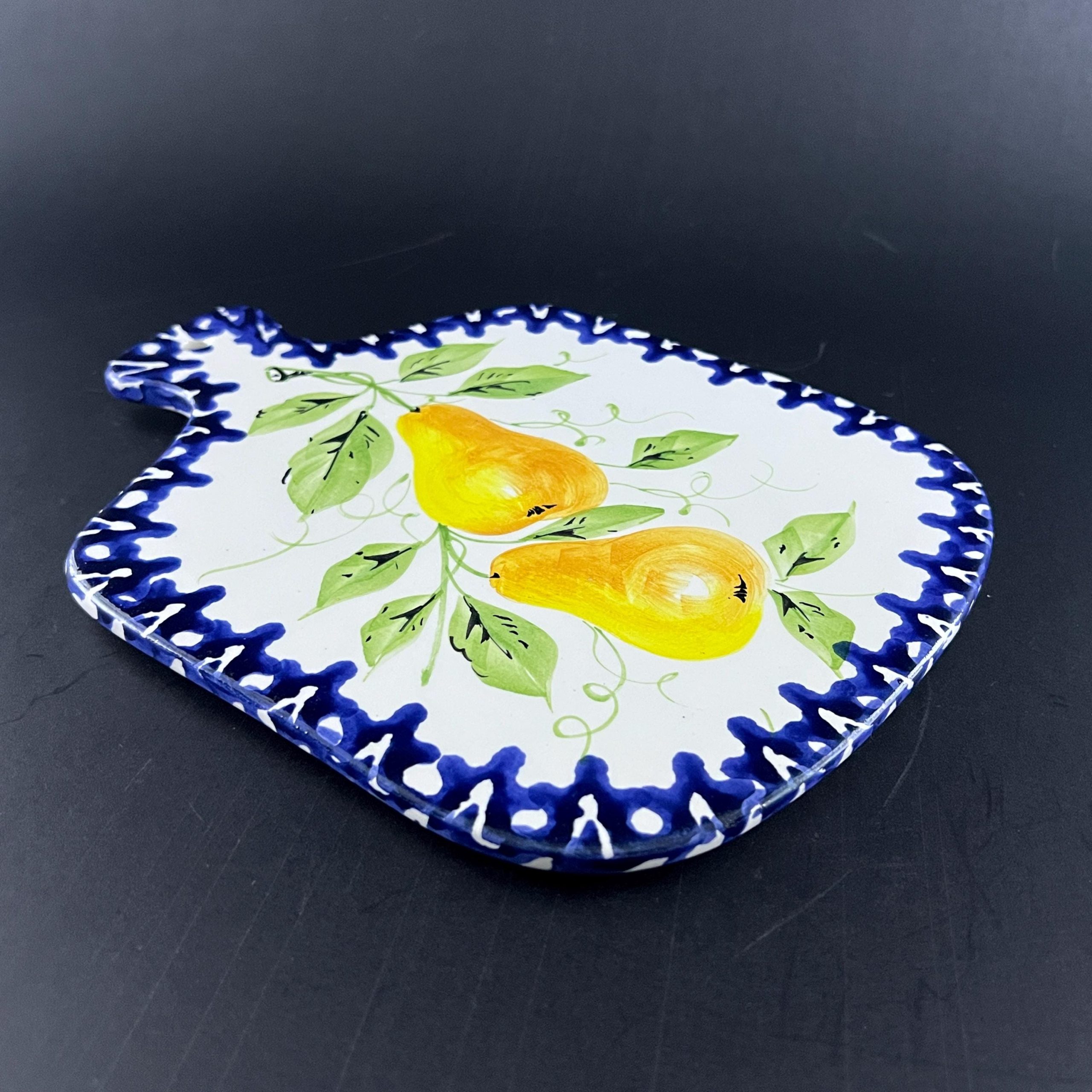 Vintage Italian Ceramic Trivet: Hand Painted Pear Kitchen Decor - Image 6
