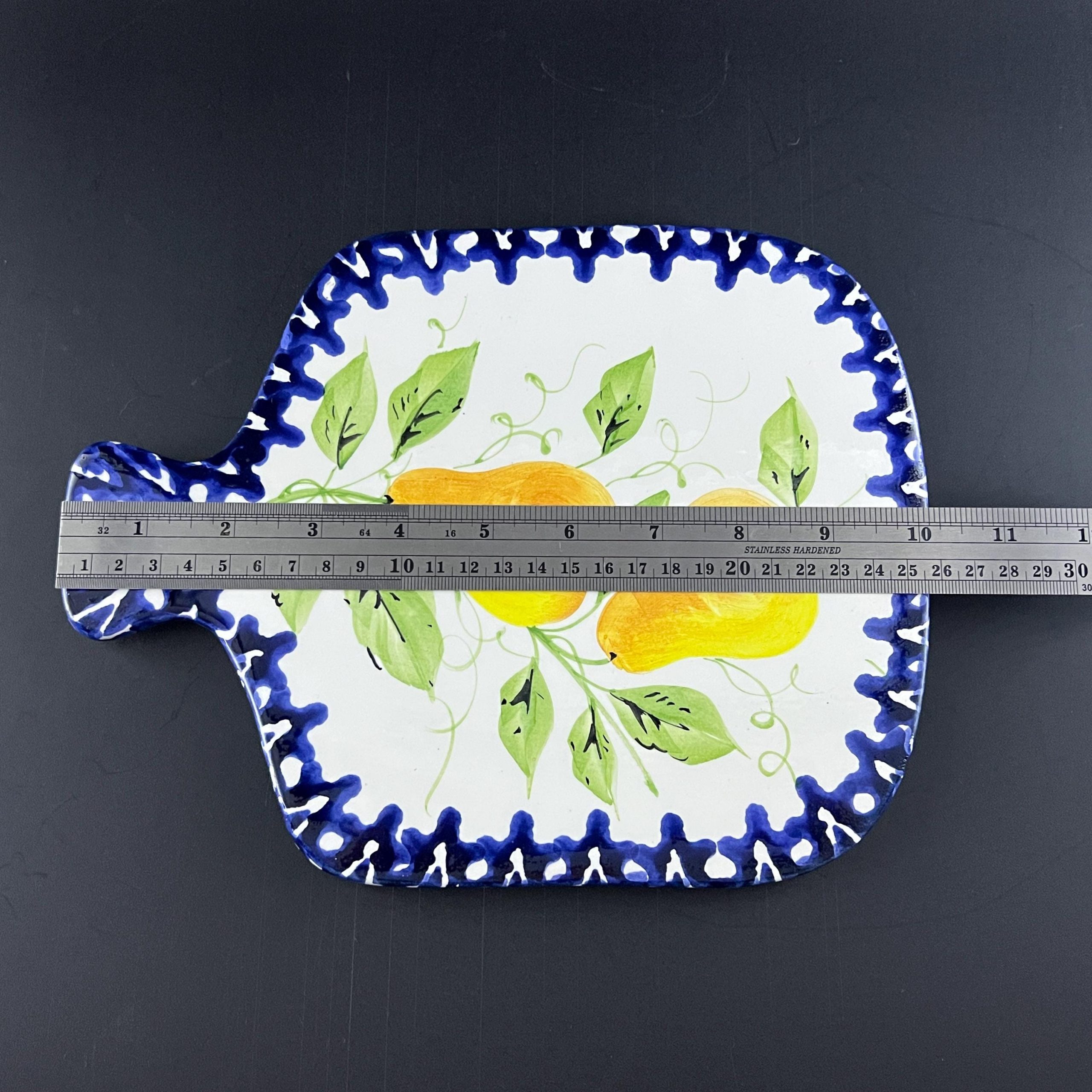 Vintage Italian Ceramic Trivet: Hand Painted Pear Kitchen Decor - Image 8