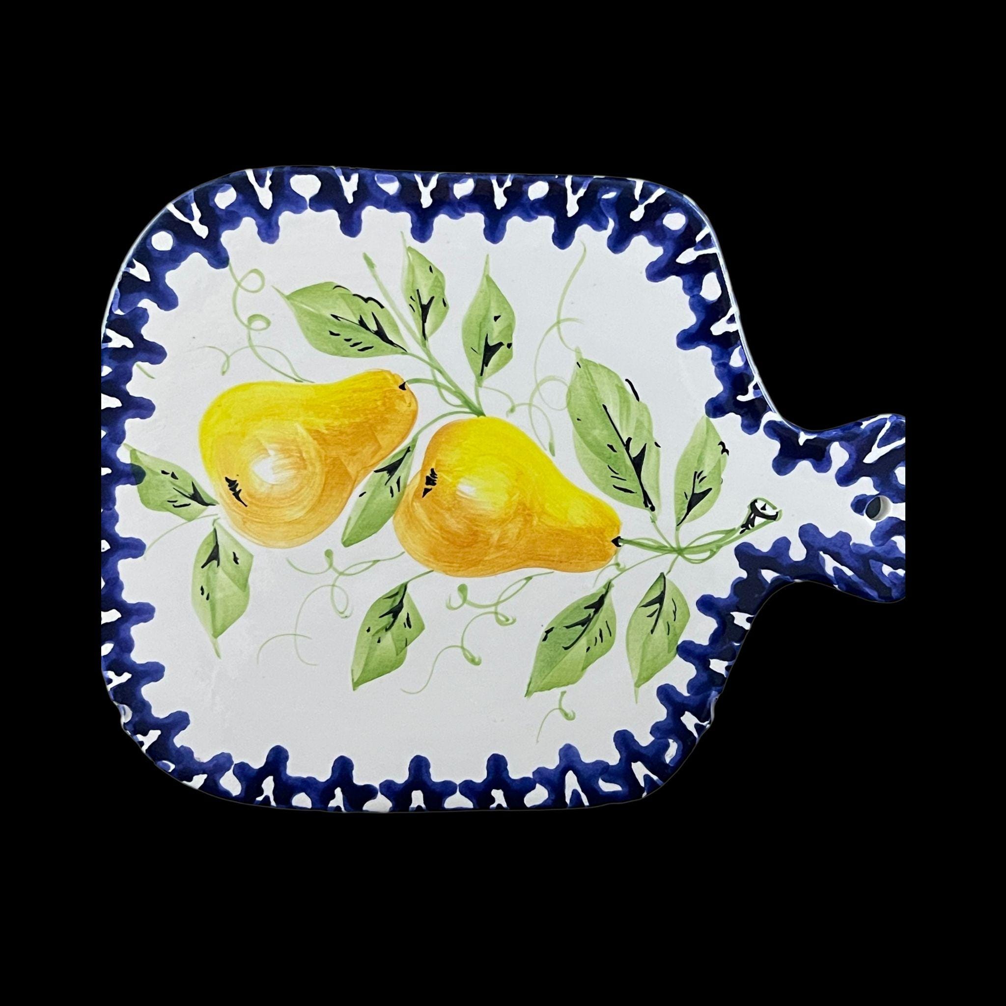 Vintage Italian Ceramic Trivet: Hand Painted Pear Kitchen Decor - Image 9