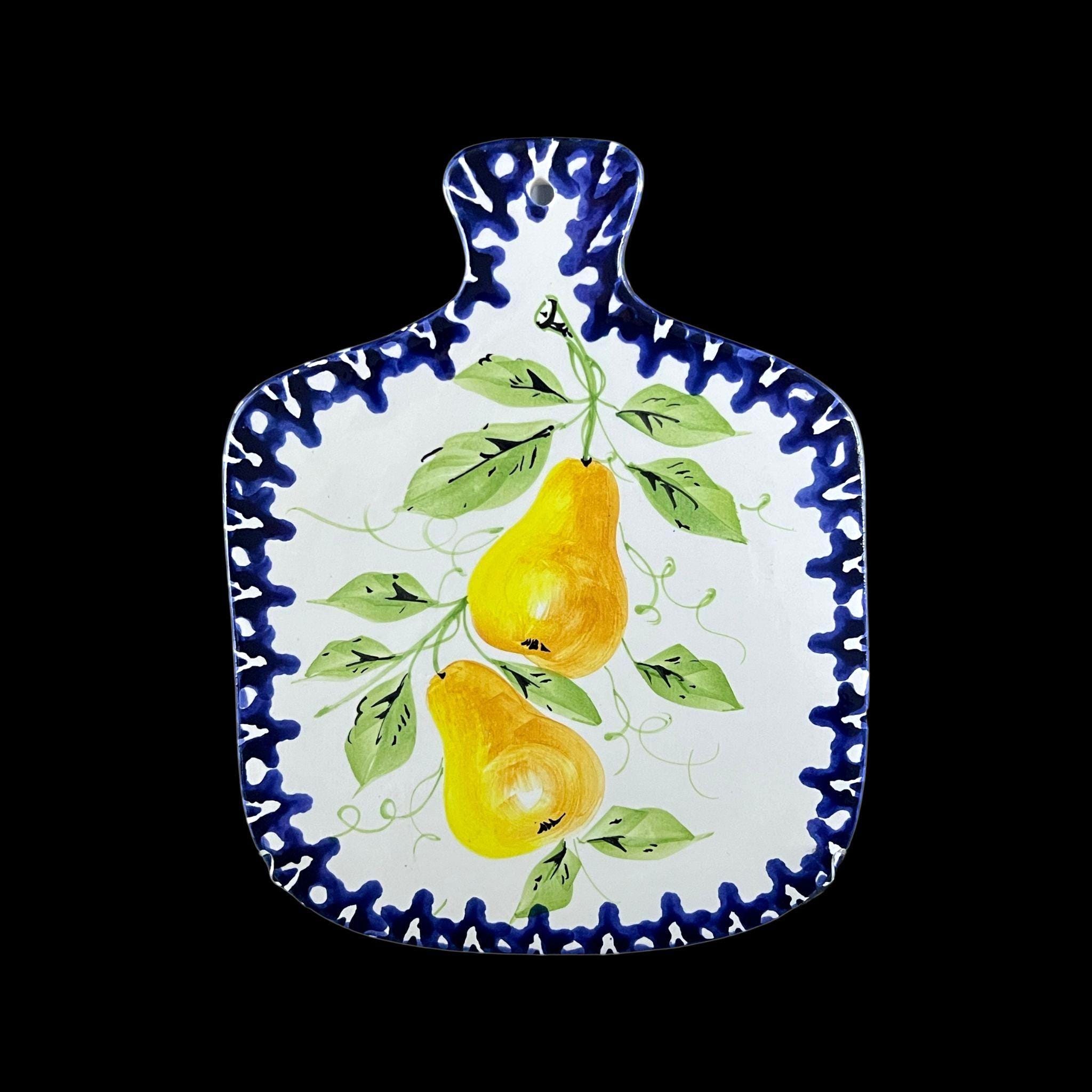 Vintage Italian Ceramic Trivet: Hand Painted Pear Kitchen Decor - Image 10