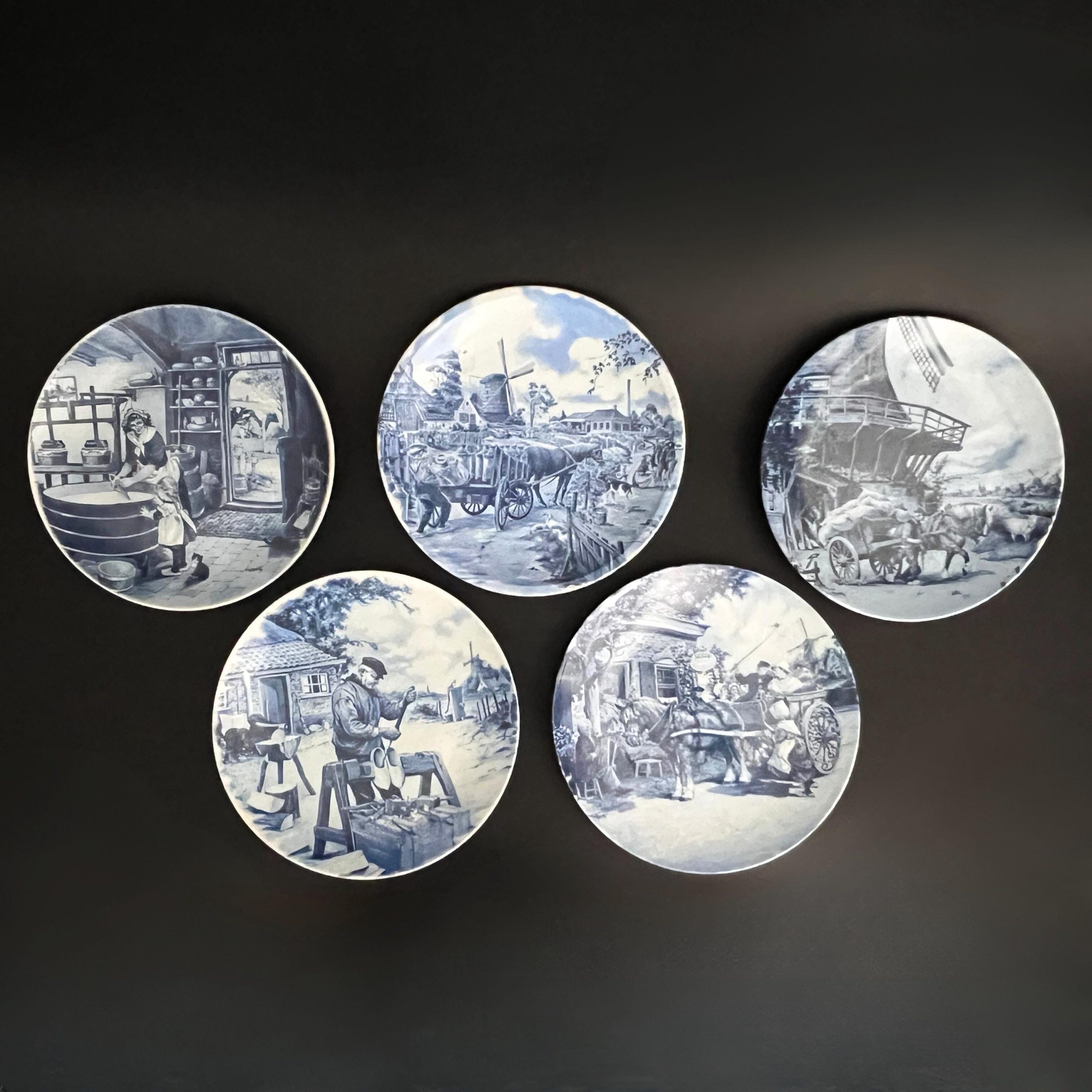 Vintage Delft Blue Wall Plate: Hand-Decorated Dutch Scene (9.5 inch) - Image 3
