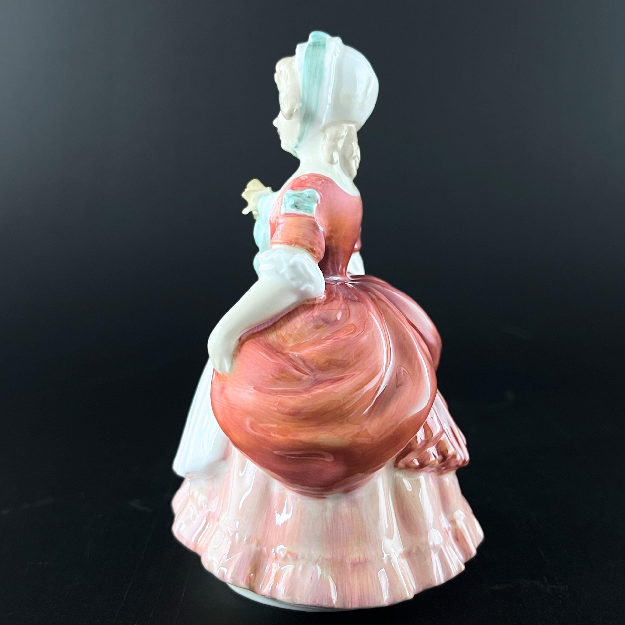 Vintage Royal Doulton Figurine Valerie HN2107, Pink Victorian Lady - Image 8