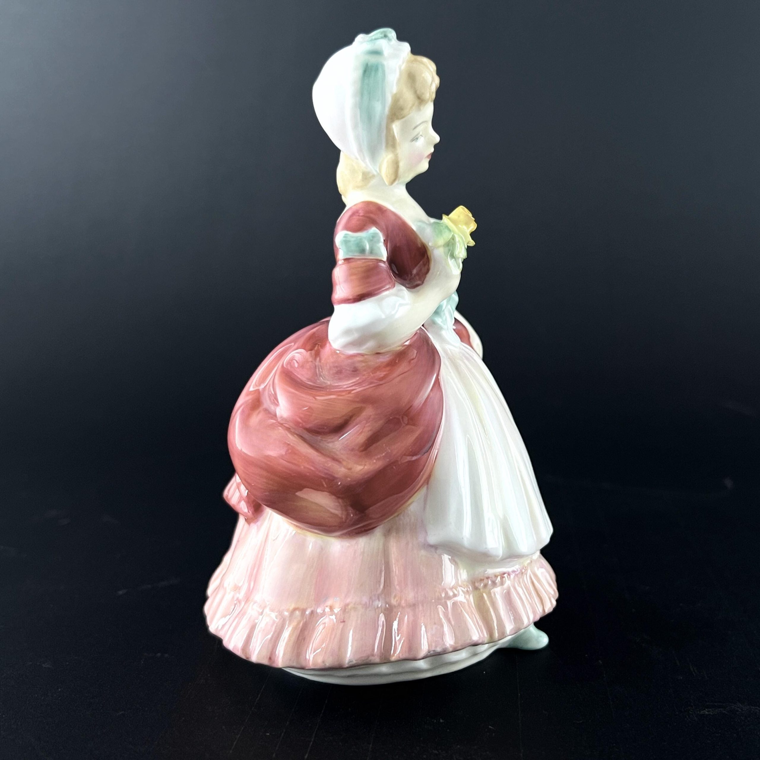 Vintage Royal Doulton Figurine Valerie HN2107, Pink Victorian Lady - Image 6