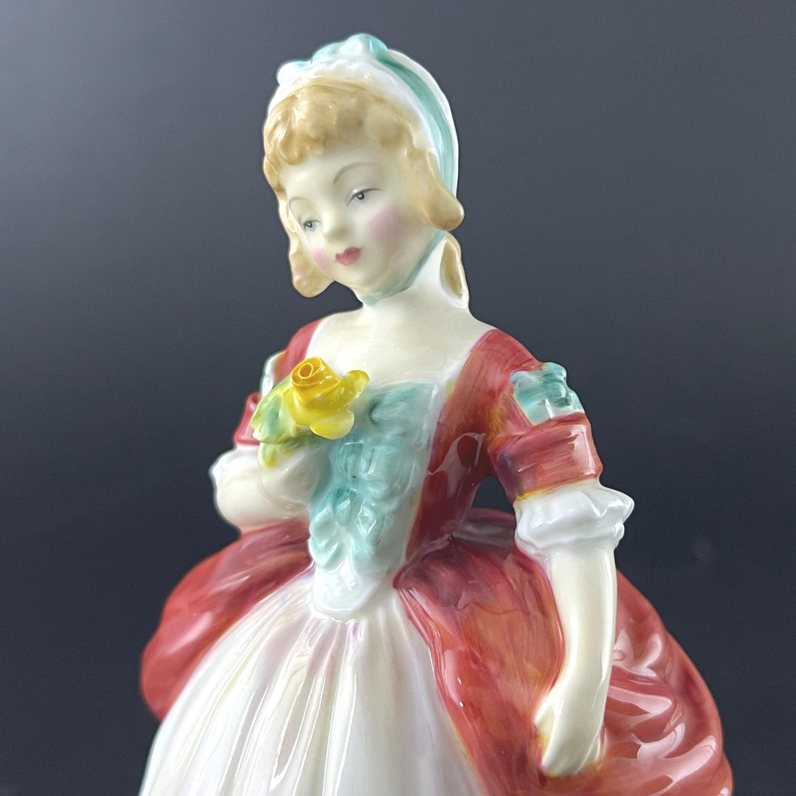 Vintage Royal Doulton Figurine Valerie HN2107, Pink Victorian Lady - Image 4