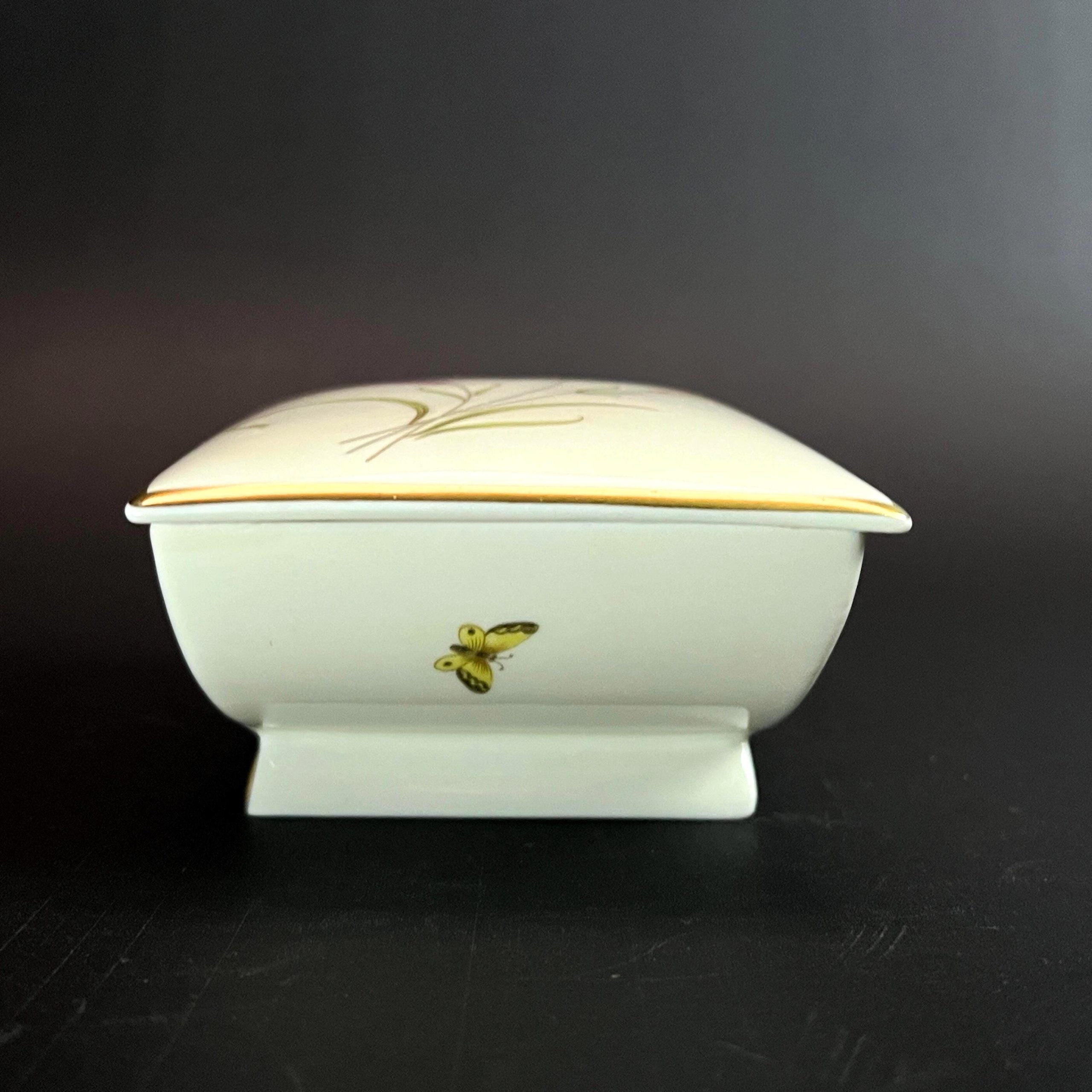 Vintage Rosenthal Porcelain Trinket Box – Aida Cream Wheat & Butterfly, 1950s - Image 6