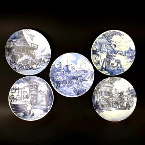 Vintage Delft Blue Wall Plate: Hand-Decorated Dutch Scene (9.5 inch)