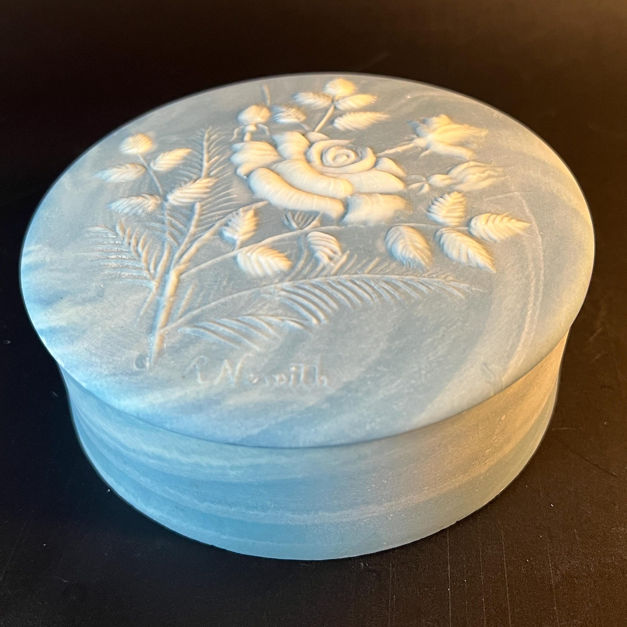 Vintage Incolay Stone Trinket Box Set, Robert Nemith Floral Jewelry Boxes, 1970s Vanity Decor - Image 6