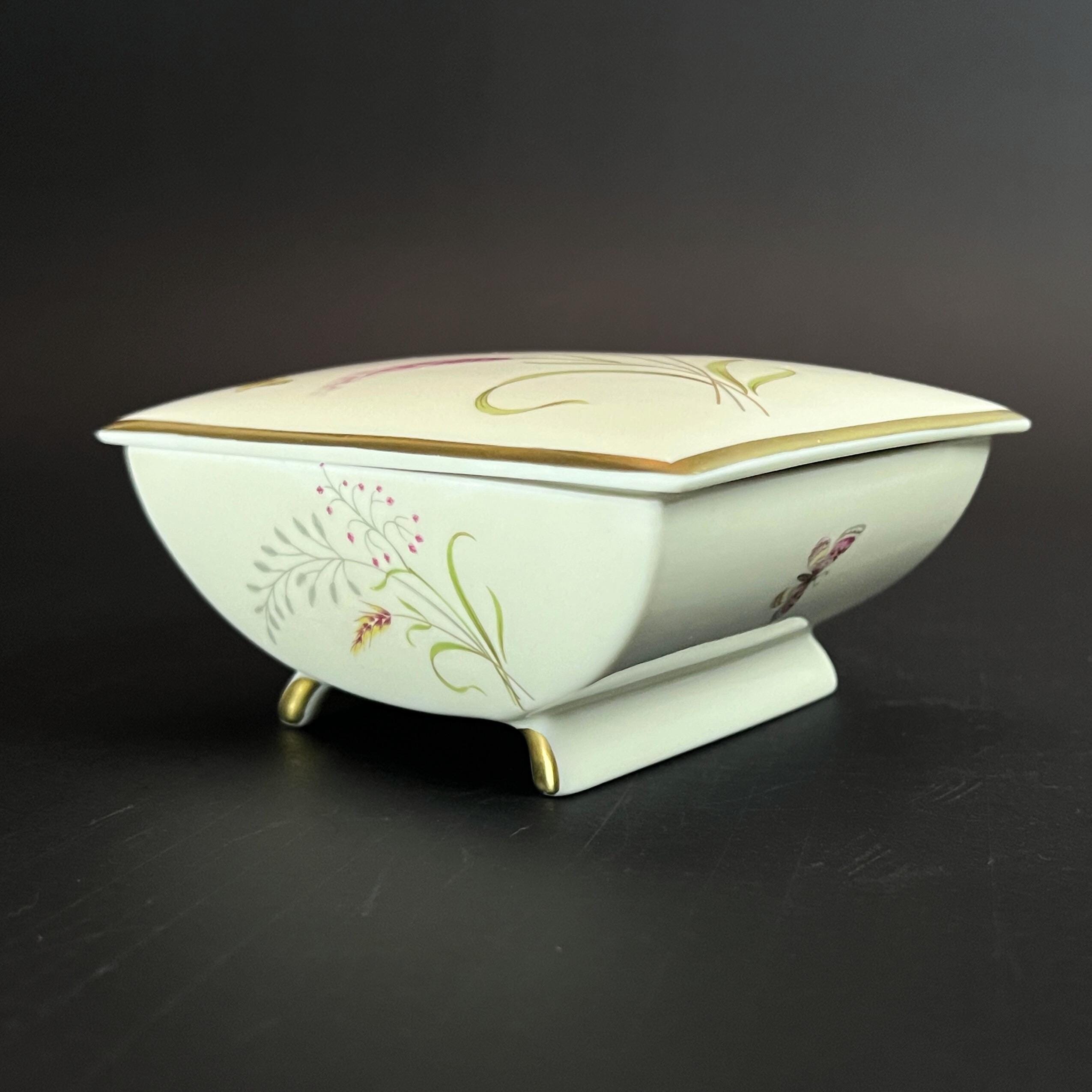 Vintage Rosenthal Porcelain Trinket Box – Aida Cream Wheat & Butterfly, 1950s - Image 7