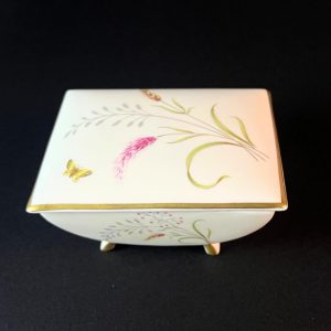 Vintage Rosenthal Porcelain Trinket Box – Aida Cream Wheat & Butterfly, 1950s