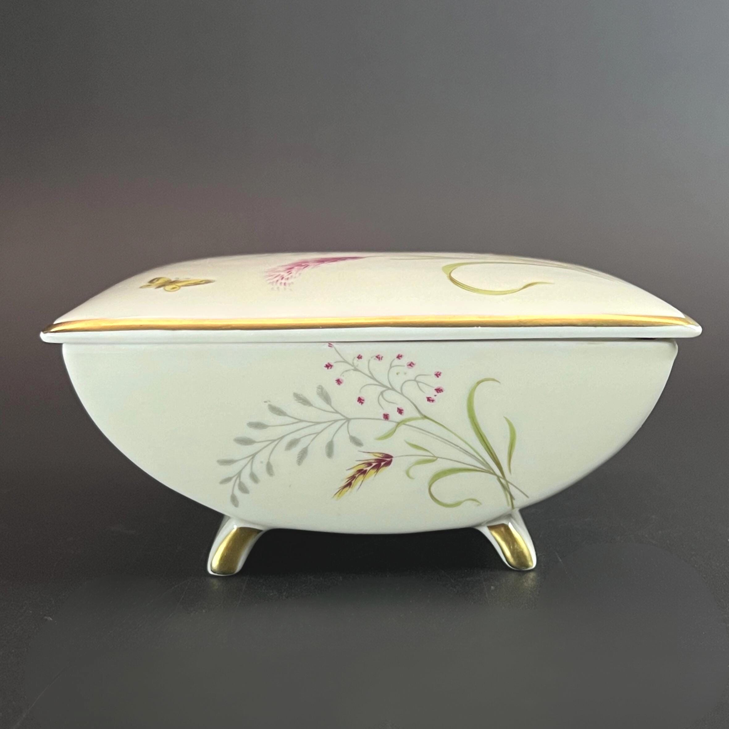Vintage Rosenthal Porcelain Trinket Box – Aida Cream Wheat & Butterfly, 1950s - Image 5